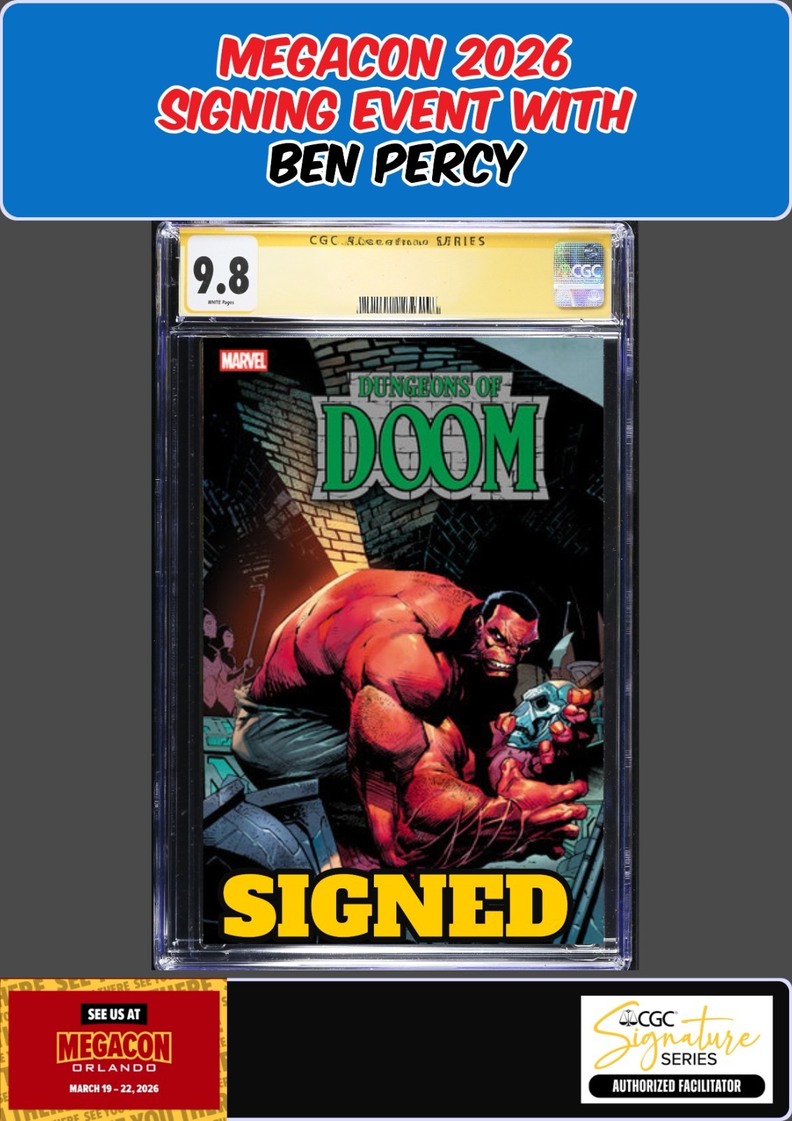 DUNGEONS OF DOOM #1 GEOFF SHAW CGC 9.8 BEN PERCY SIGNED PRESALE
