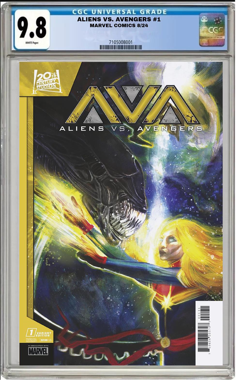 ALIENS VS AVENGERS #1 MARVEL 2024 ZU ORZU VARIANT CGC 9.8 NM/MT PRESALE