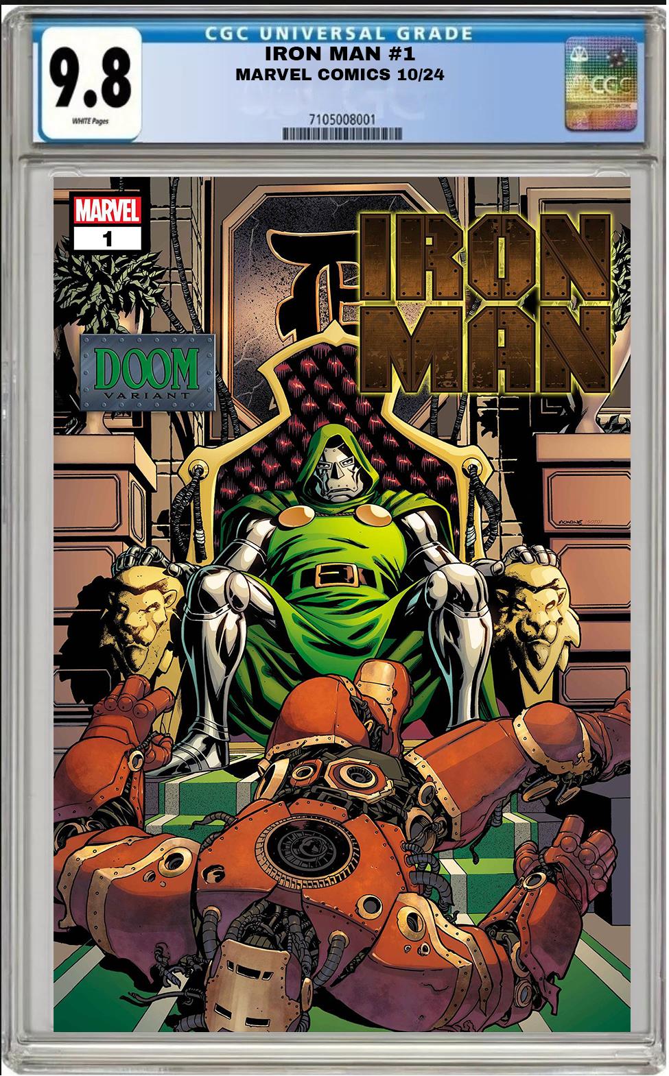 IRON MAN #1 MARVEL MIKE MCKONE DOOM VARIANT 2024 CGC 9.8 NM PRESALE