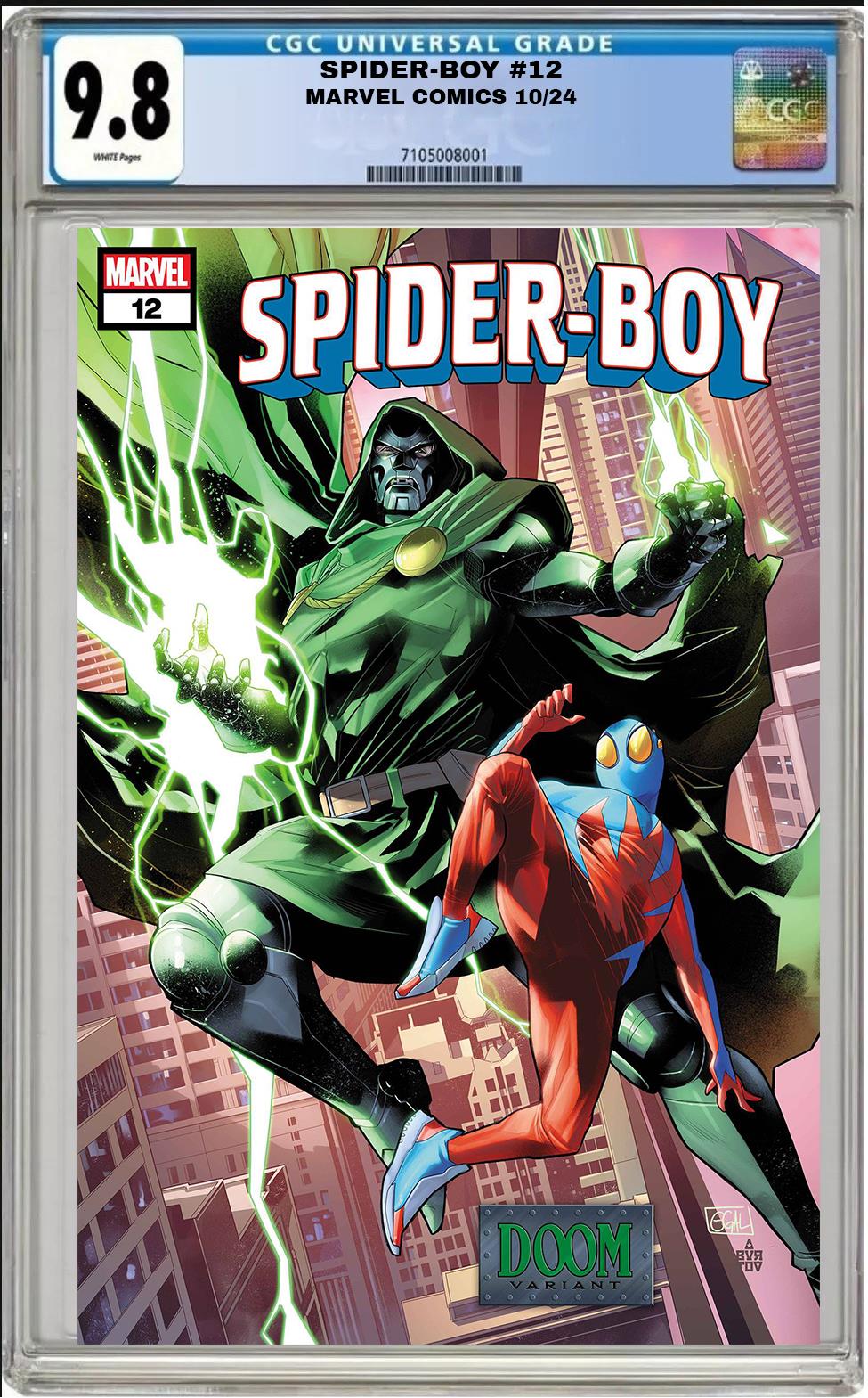 SPIDER-BOY #12 MARVEL EDWIN GALMON DOOM VARIANT 2024 CGC 9.8 NM PRESALE