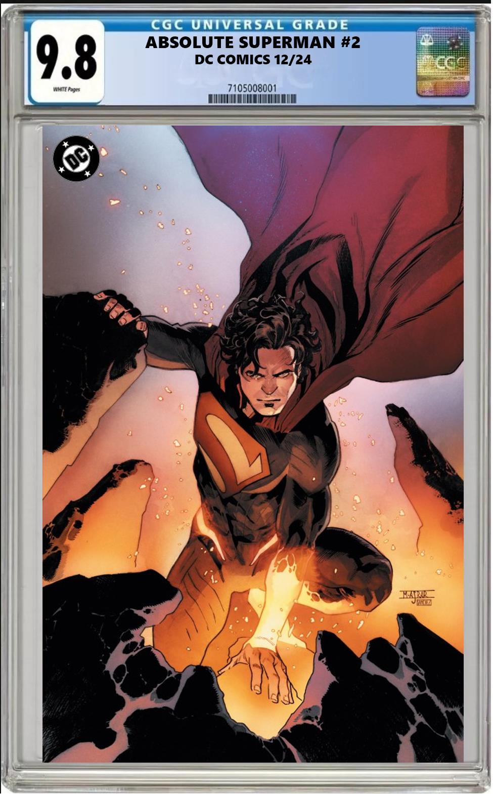 ABSOLUTE SUPERMAN #2 DC 1:50 MAHMUD ASRAR VIRGIN VARIANT CGC 9.8 PRESALE 12/4