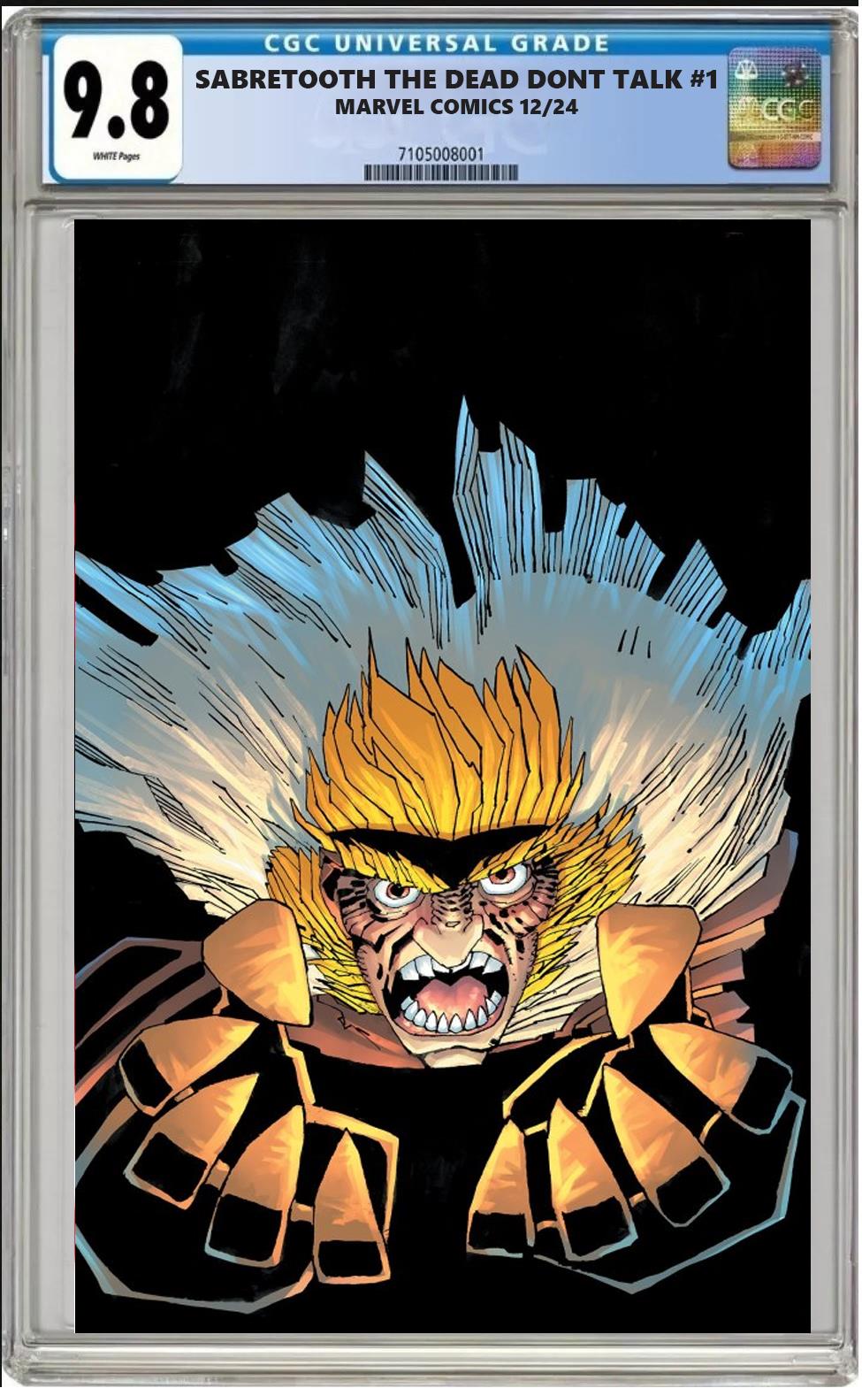 SABRETOOTH THE DEAD DONT TALK #1 1:100 FRANK MILLER VIRGIN VAR CGC 9.8 PRESALE
