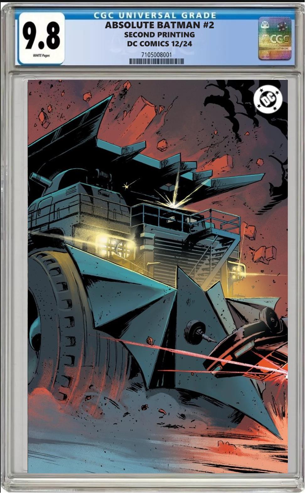 ABSOLUTE BATMAN #2 DC 1:25 NICK DRAGOTTA 2ND PRINT VARIANT CGC 9.8