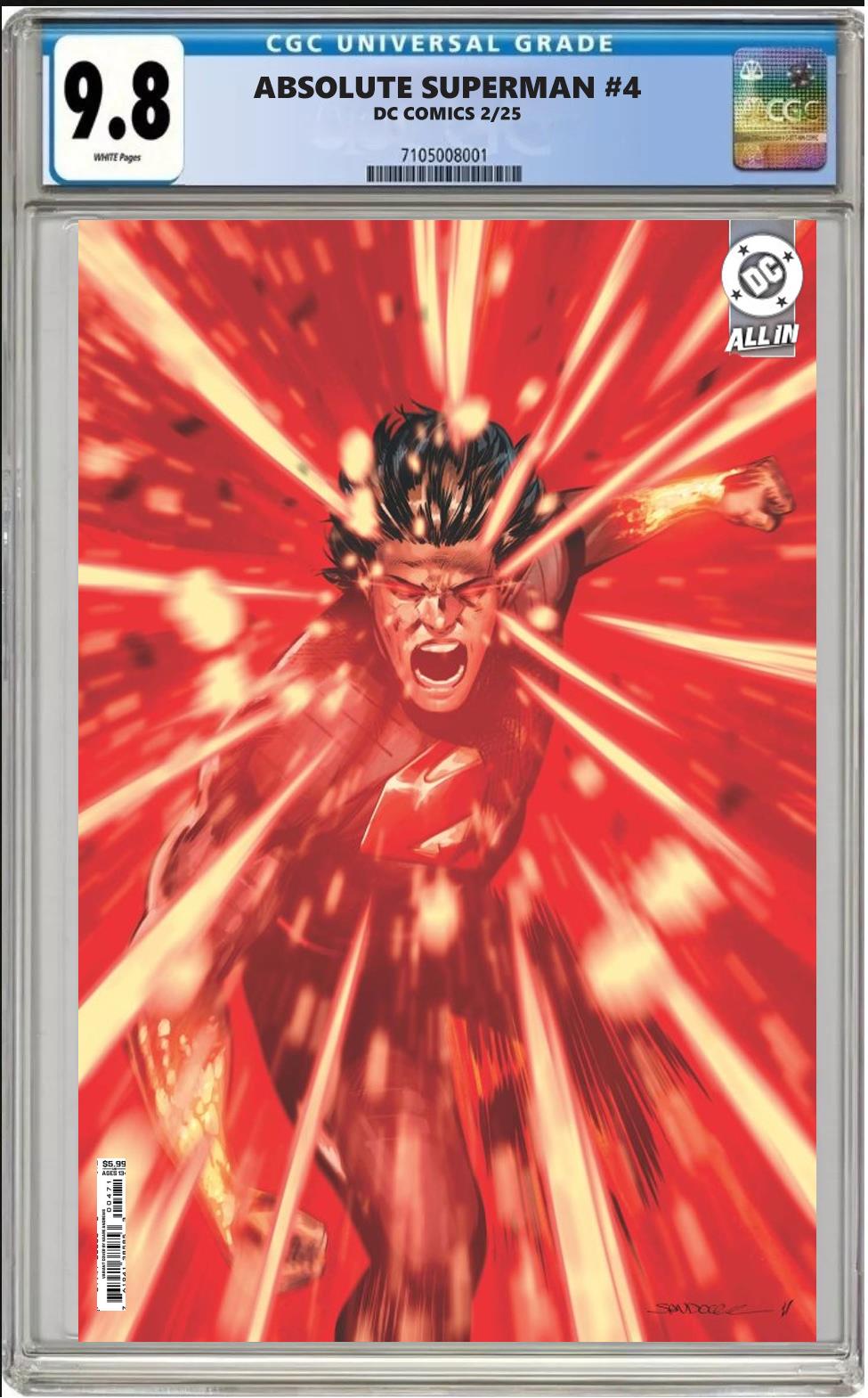 ABSOLUTE SUPERMAN #4 DC CVR A RAFA SANDOVAL CGC 9.8 NM PRESALE 2/5