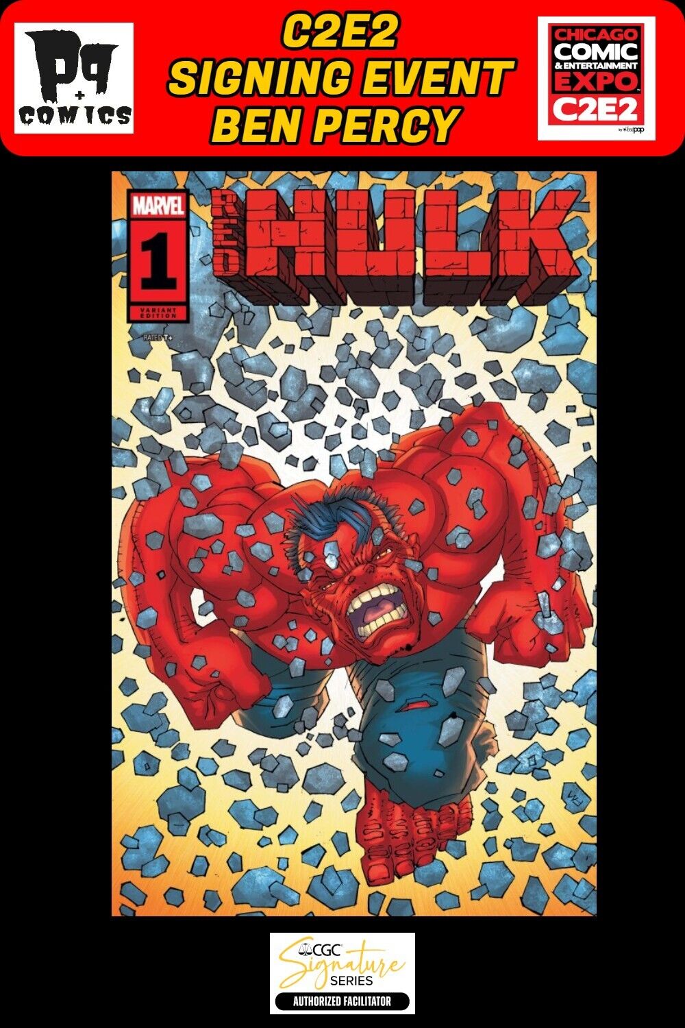 RED HULK #1 FRANK MILLER VARIANT RAW C2E2 BEN PERCY SIGNED PRESALE NM