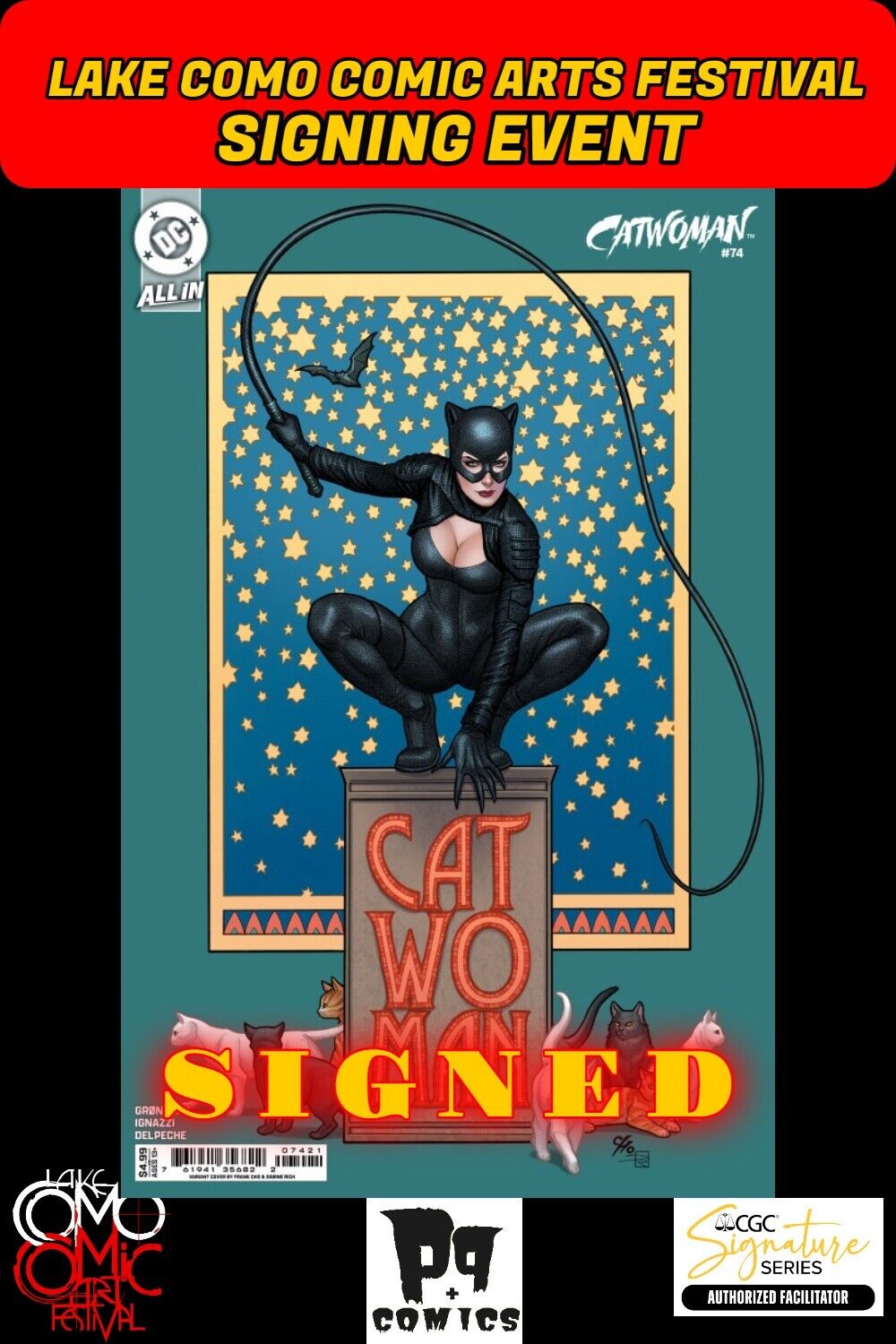 CATWOMAN #74 DC 2025 VARIANT RAW W/COA LCCAF FRANK CHO SIGNED PRESALE