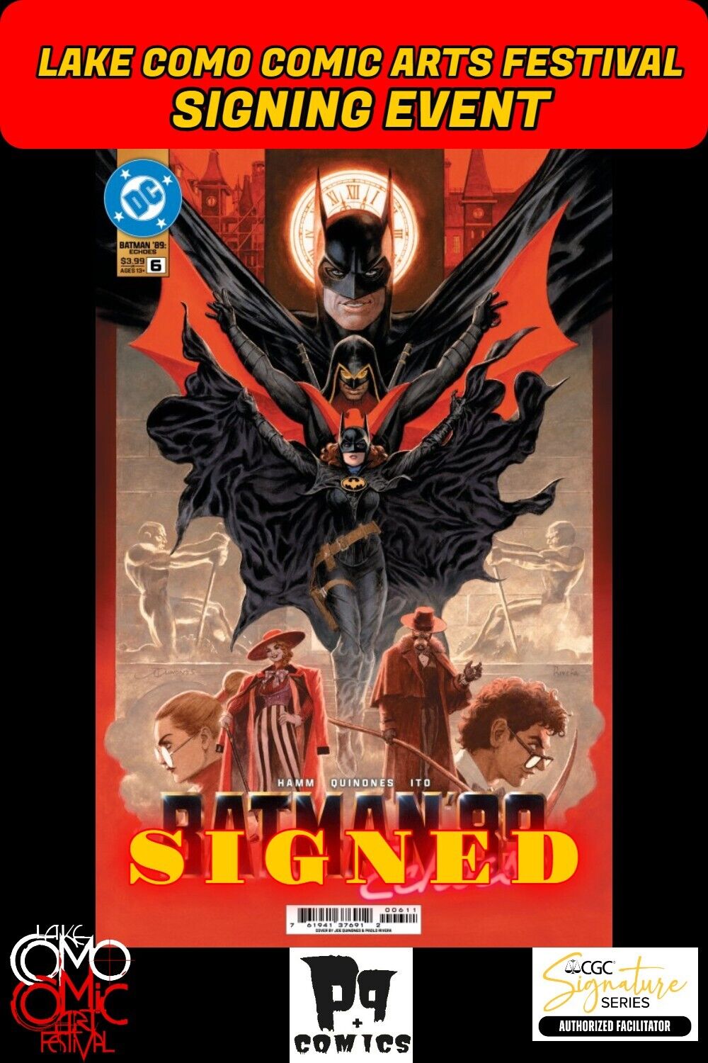 BATMAN '89 ECHOES #6 DC 2025 VARIANT RAW W/COA LCCAF JOE QUINONES SIGNED PRESALE