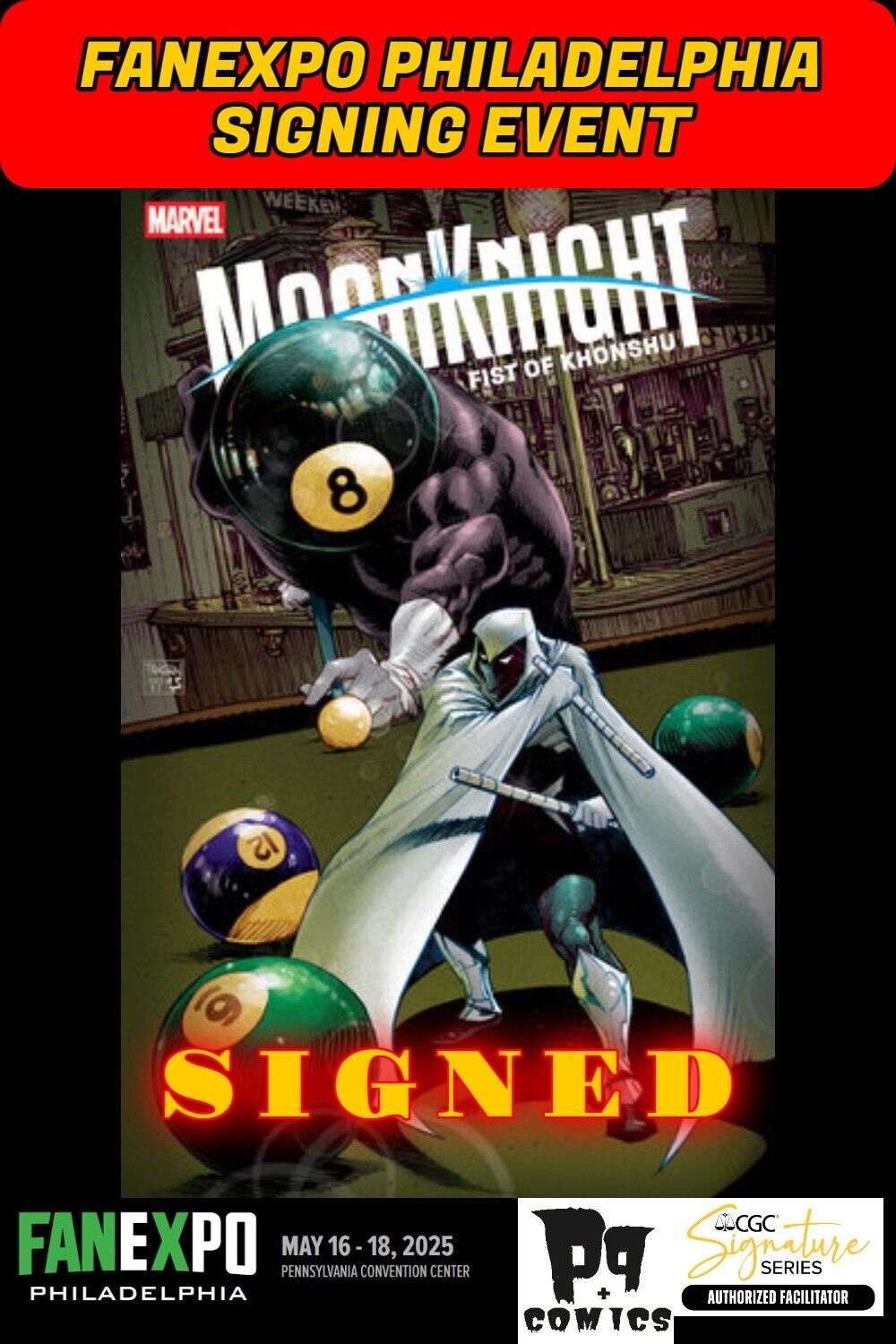MOON KNIGHT FIST OF KHONSHU #7 RAW W/COA FANEXPO DAN PANOSIAN SIGNED PRESALE NM