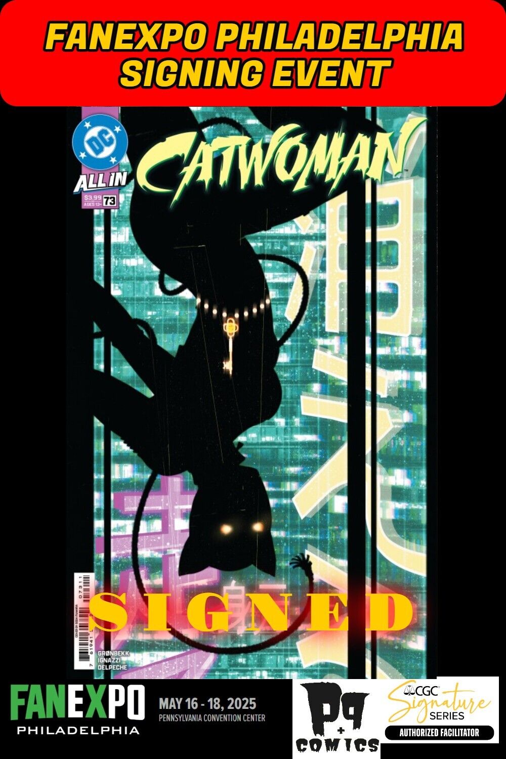 CATWOMAN #73 CVR A 2025 RAW W/COA FANEXPO SEBASTIAN FIUMARA SIGNED PRESALE NM