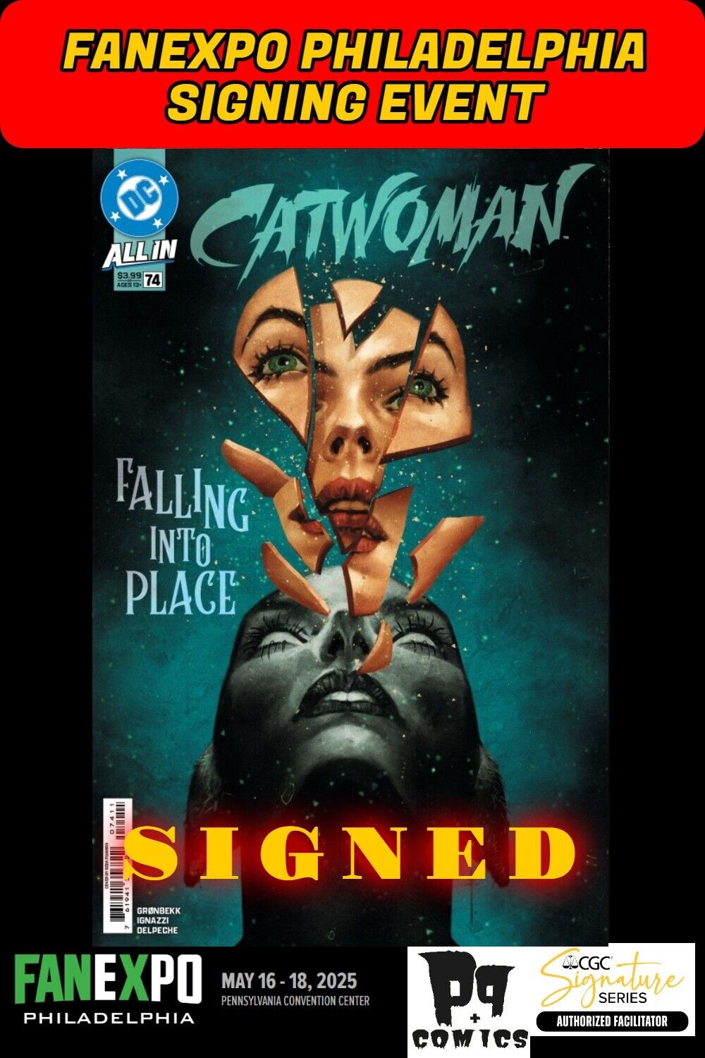 CATWOMAN #74 CVR A 2025 RAW W/COA FANEXPO SEBASTIAN FIUMARA SIGNED PRESALE NM