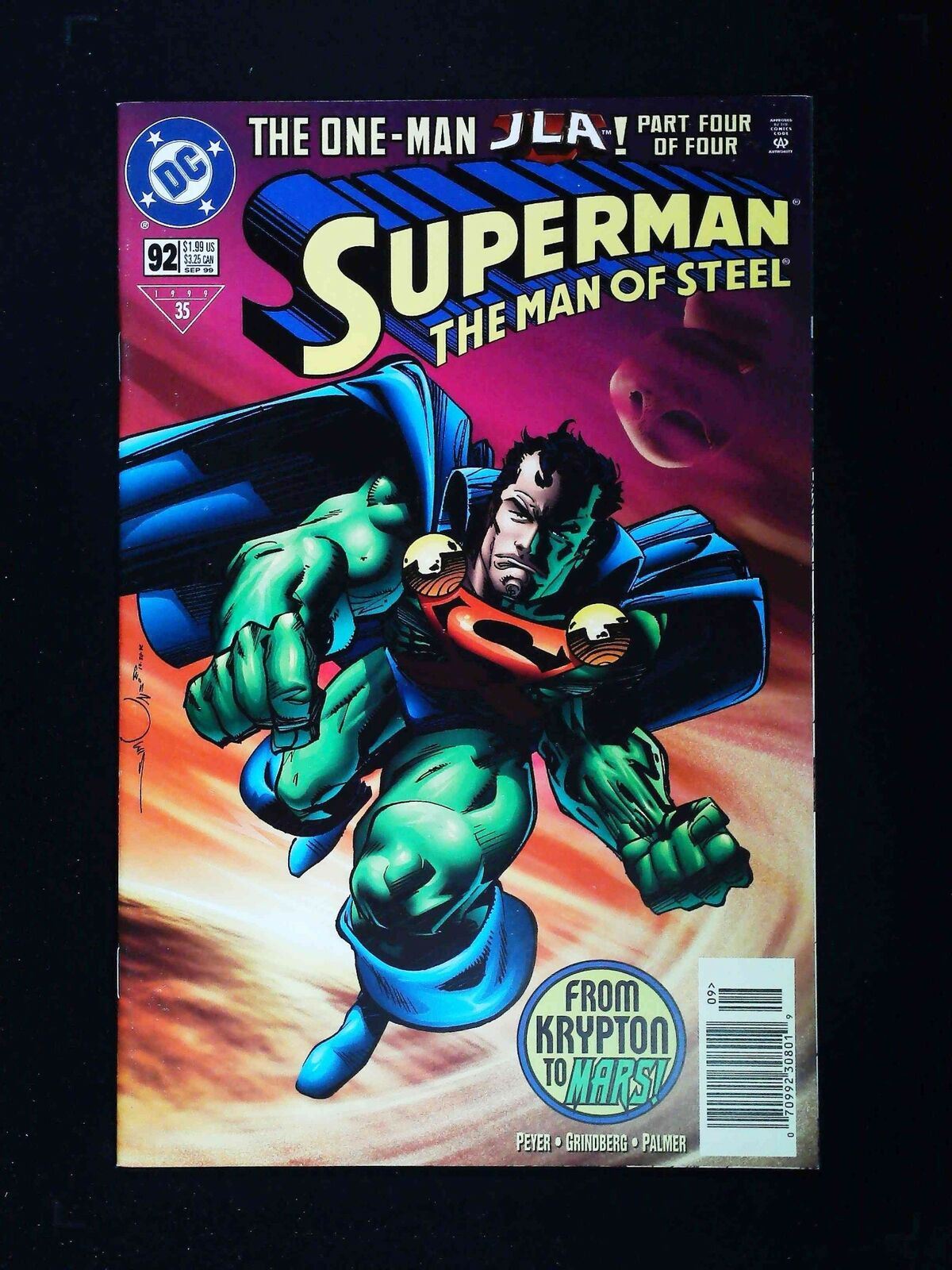 Superman The Man Of Steel #92 Dc Comics 1999 Vf/Nm Newsstand