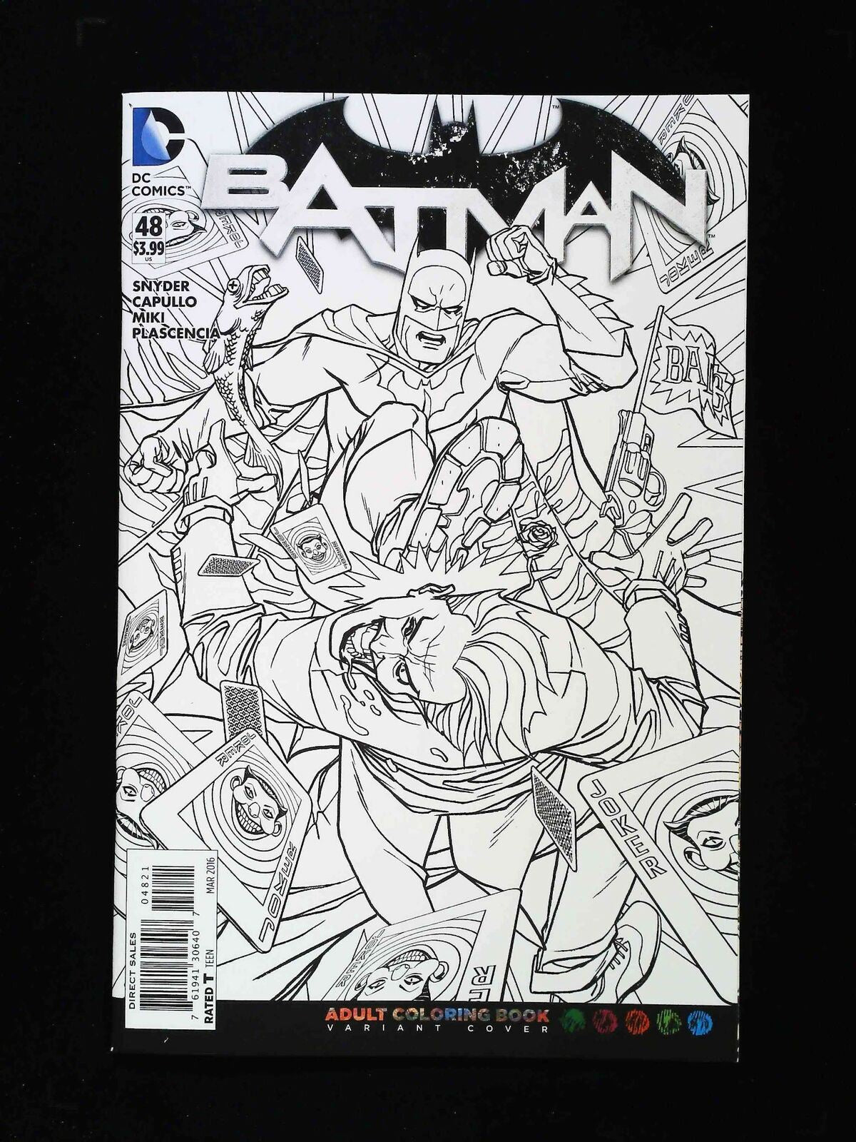 Batman #48B (2Nd Series) Dc Comics 2016 Nm+ Adult Coloring Book Variant