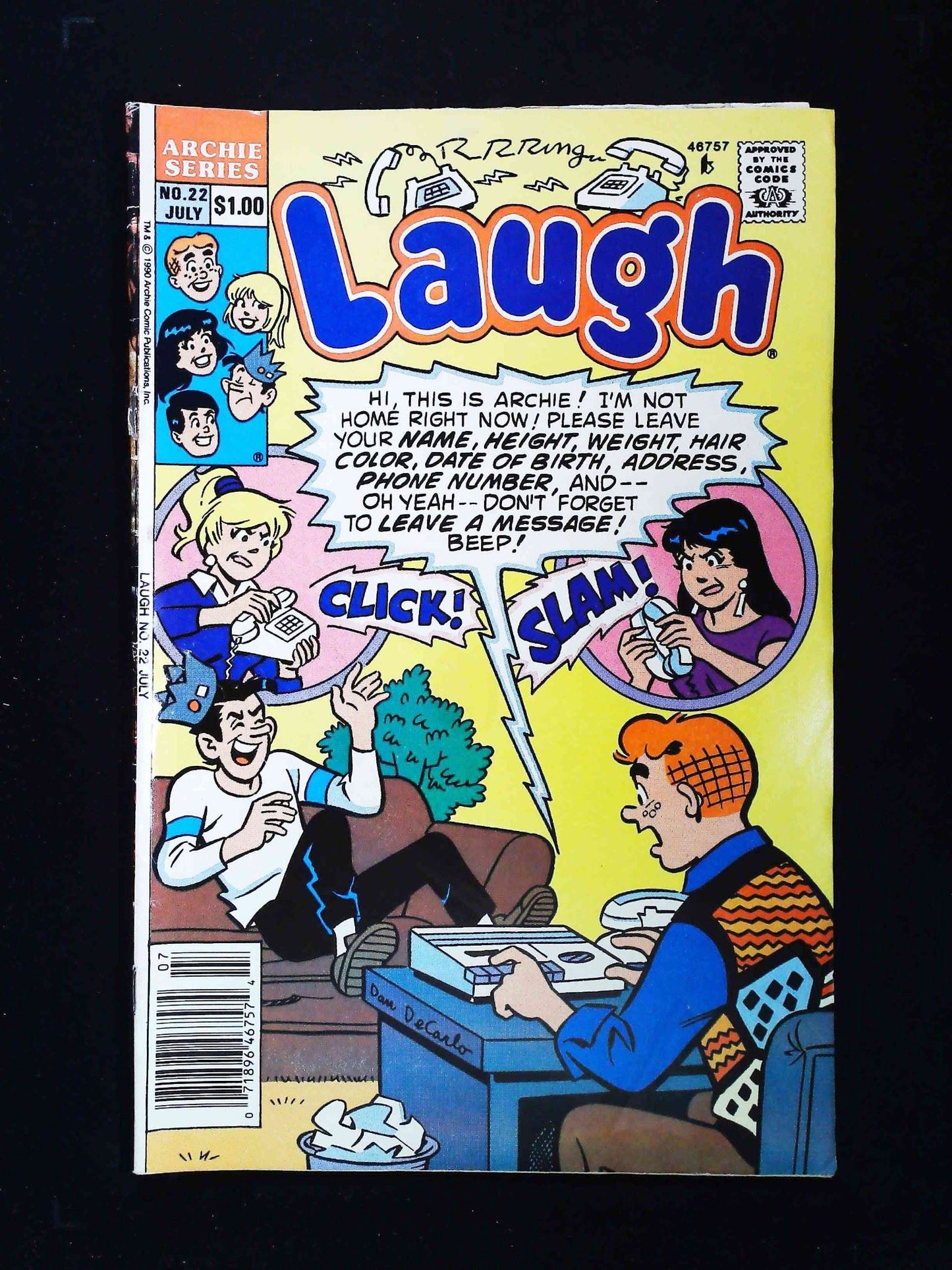 Laugh Comics #22 (2Nd Series) Archie Comics 1990 Vf- Newsstand