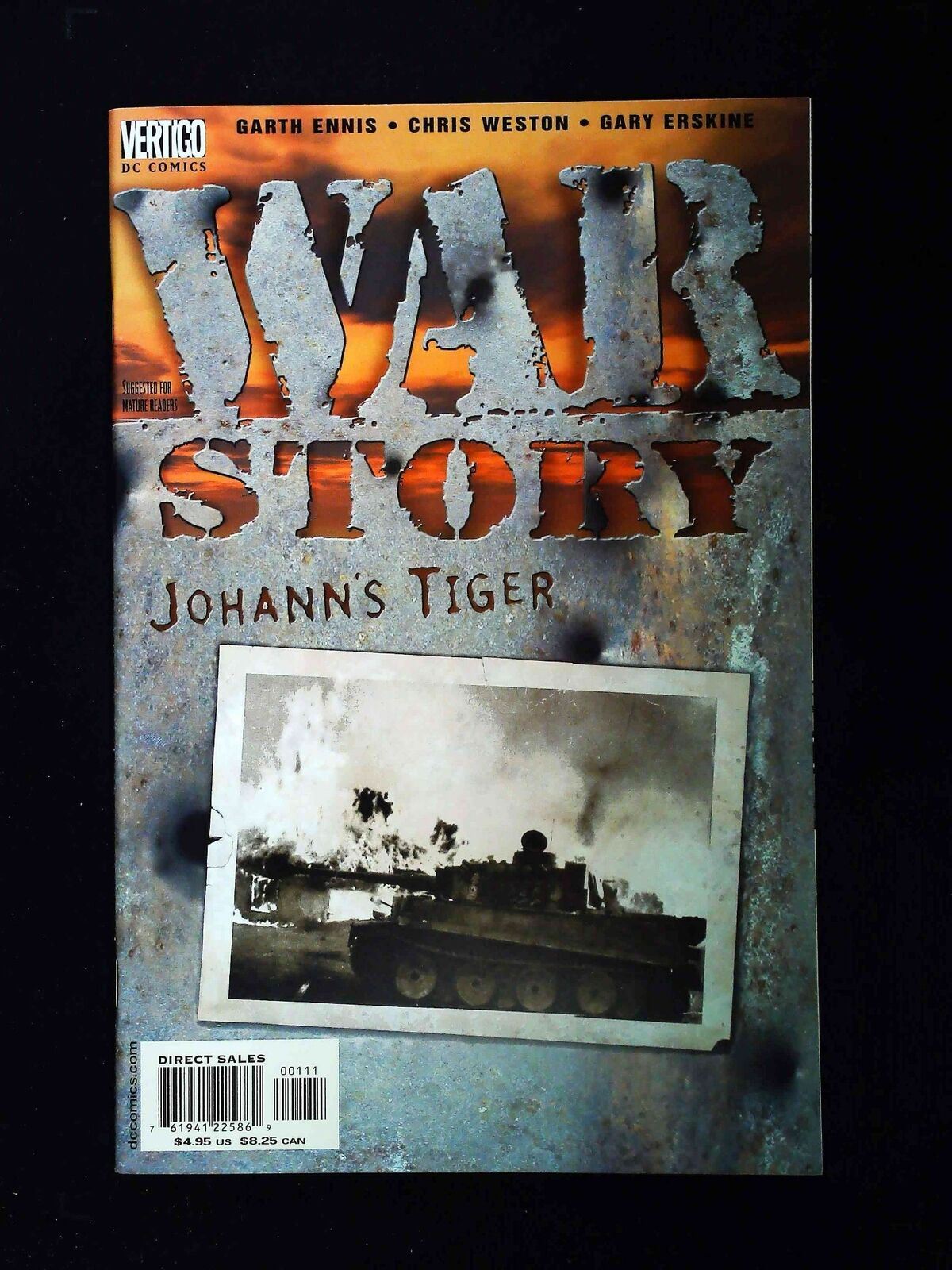 War Story Johann'S Tiger #1 Vertigo Comics 2001 Nm-