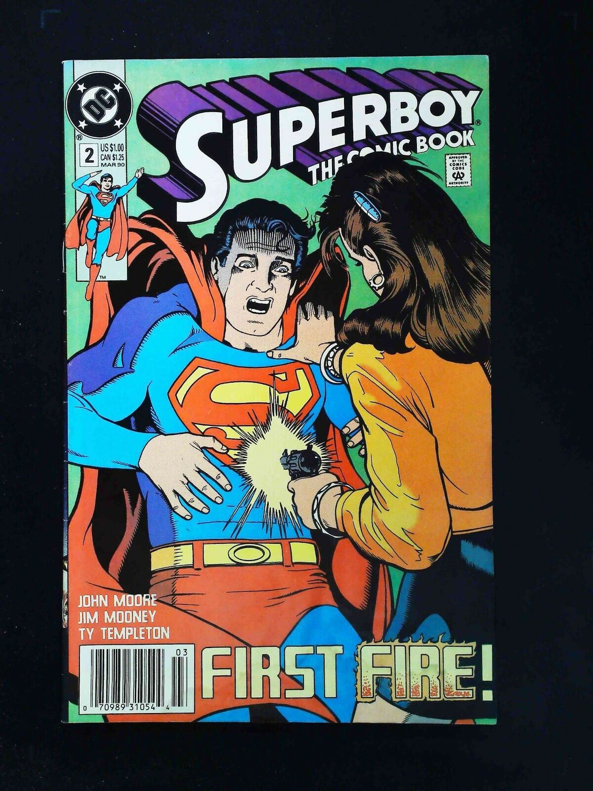 Superboy #2 (2Nd Series) Dc Comics 1990 Vf Newsstand