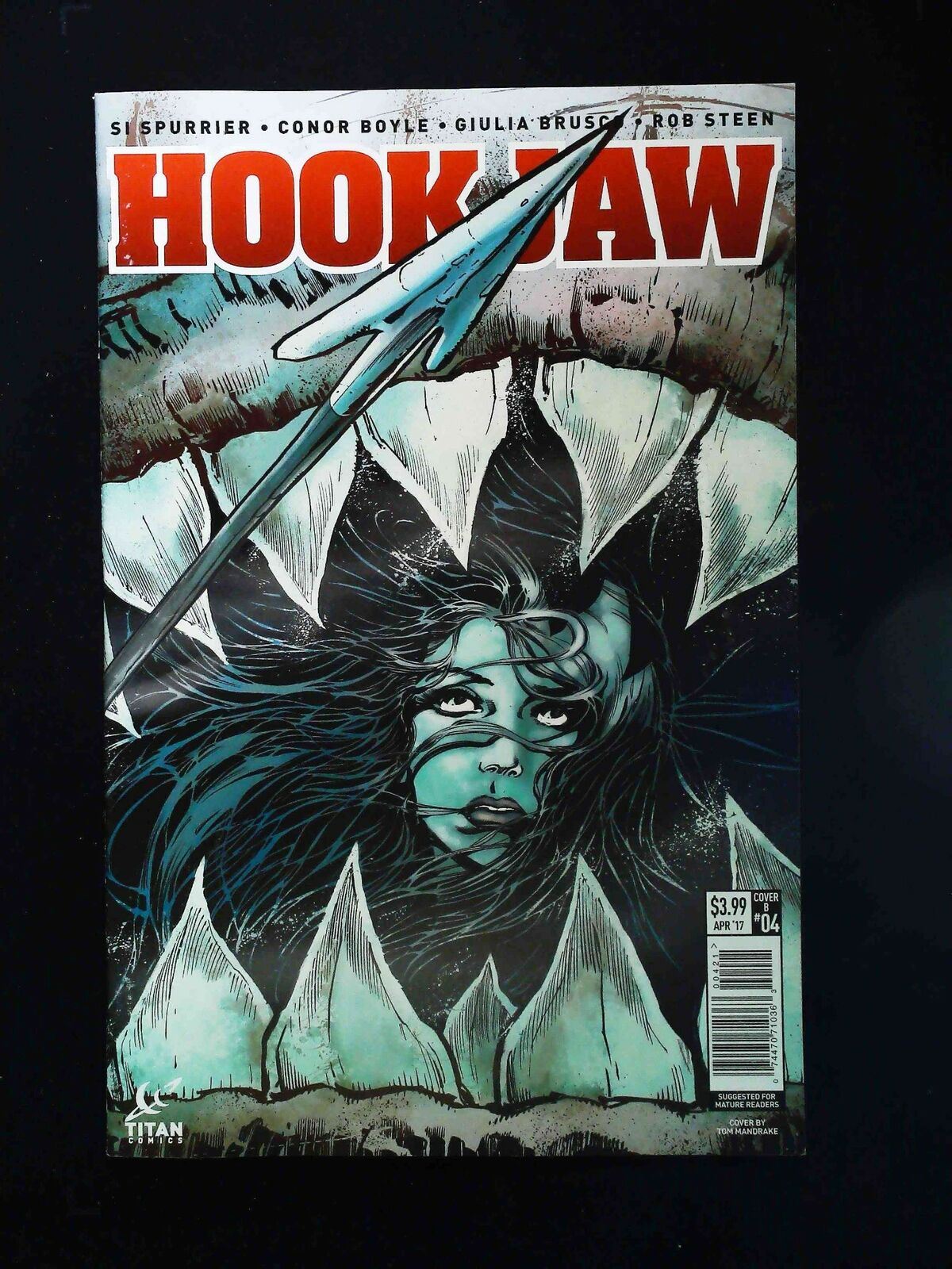 Hookjaw #4B Titan Comics 2017 Nm Mandrake Variant