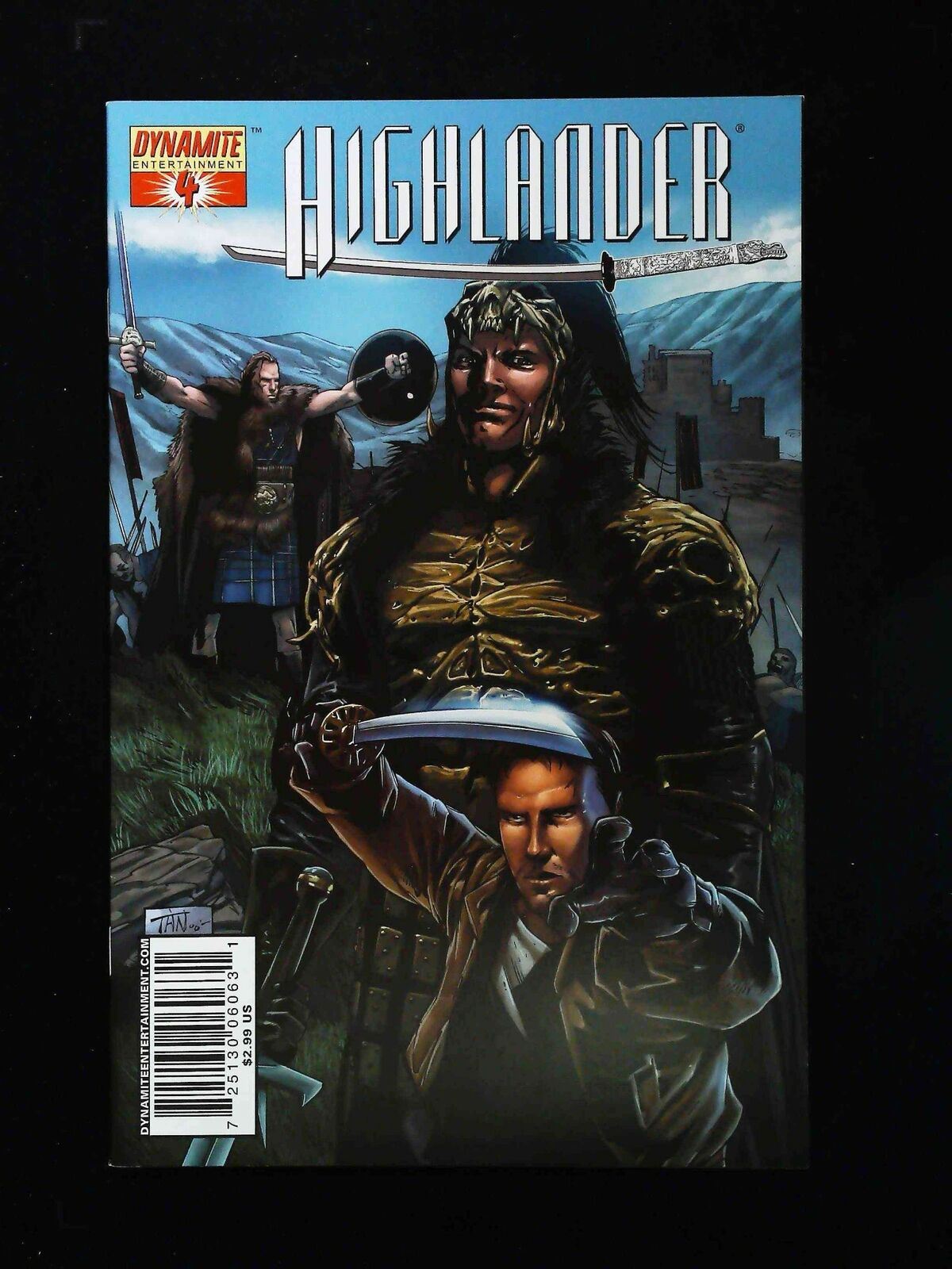 Highlander #4B Dynamite Comics 2007 Nm+ Tan Variant