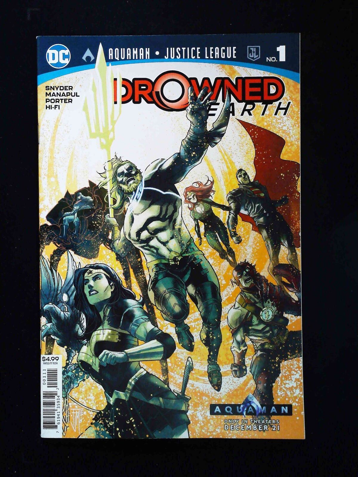 AQUAMAN JUSTICE LEAGUE DROWNED EARTH #1 DC COMICS 2019 NM