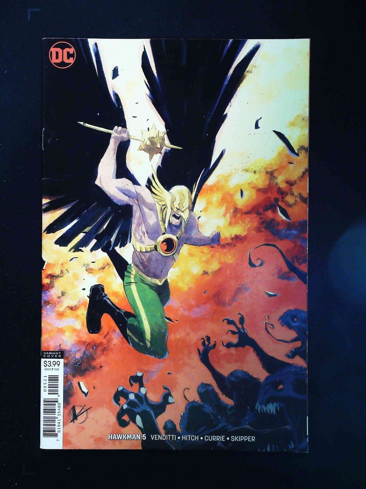 Hawkman #5B Dc Comics 2018 Vf+ Scalera Variant