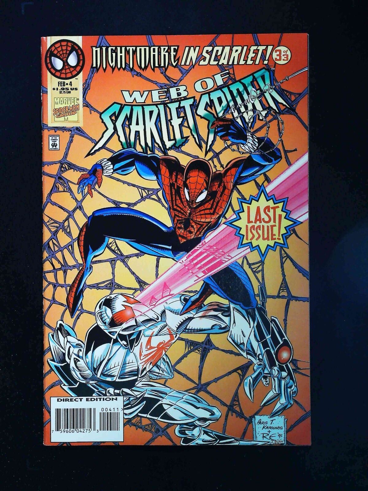 Web Of Scarlet Spider #4D Marvel Comics 1996 Vf+ Karounos,Emberlin Variant