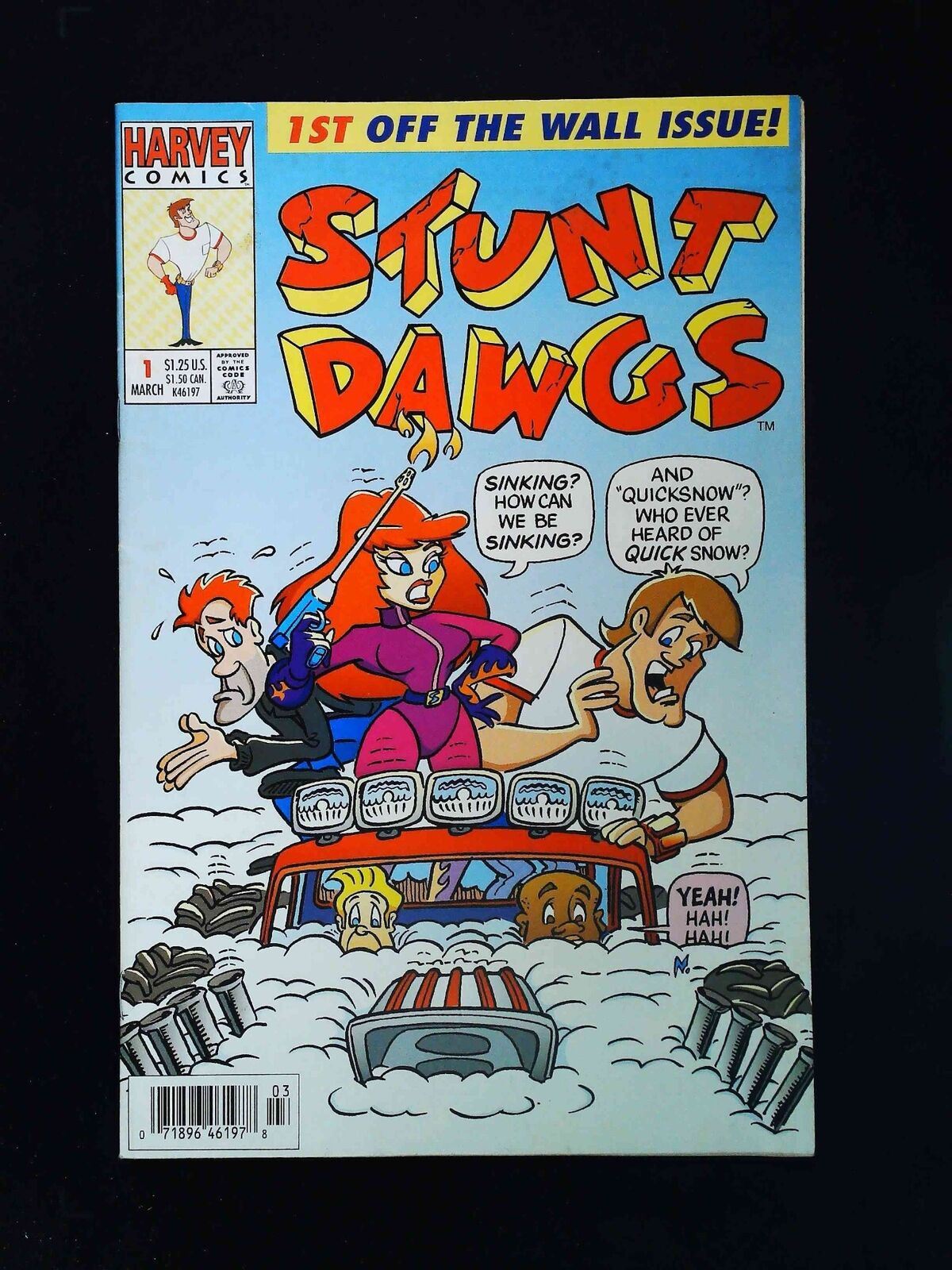 Stunt Dawgs #1 Harvey Comics 1993 Vf- Newsstand