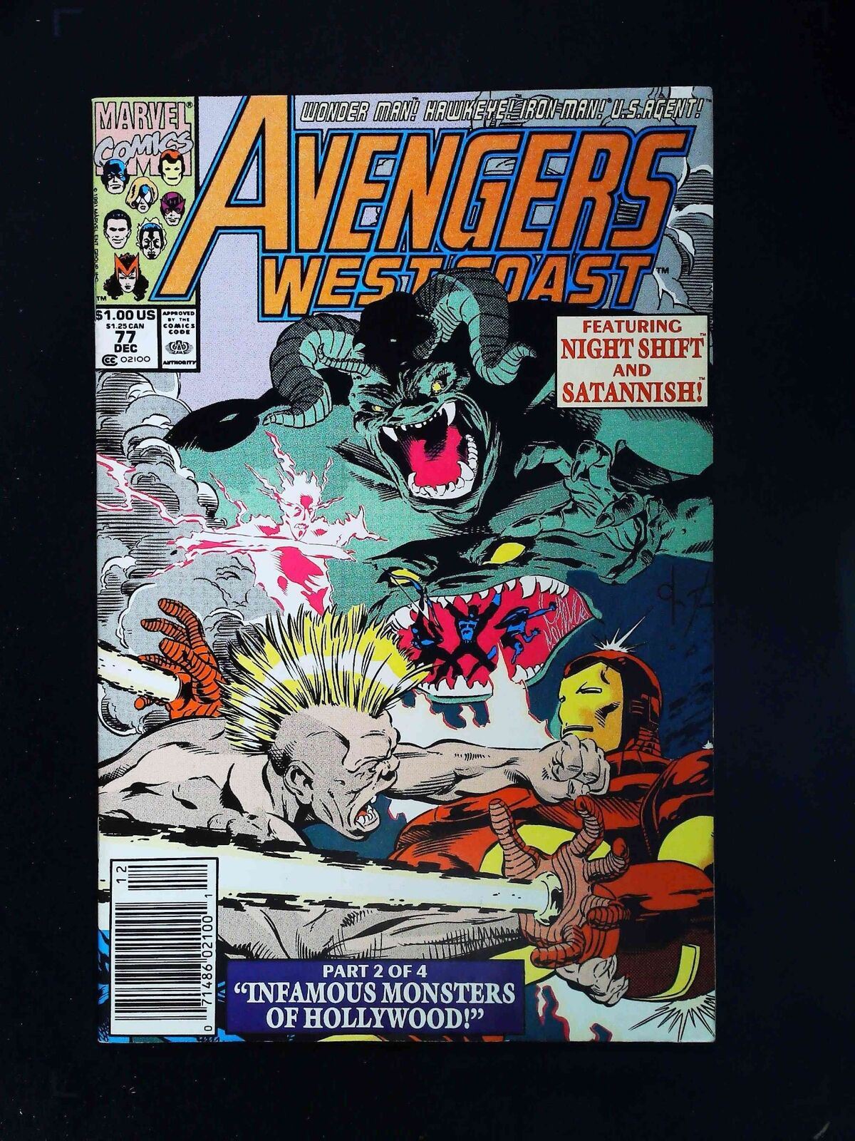 West Coast Avengers #77 Marvel Comics 1991 Vf Newsstand