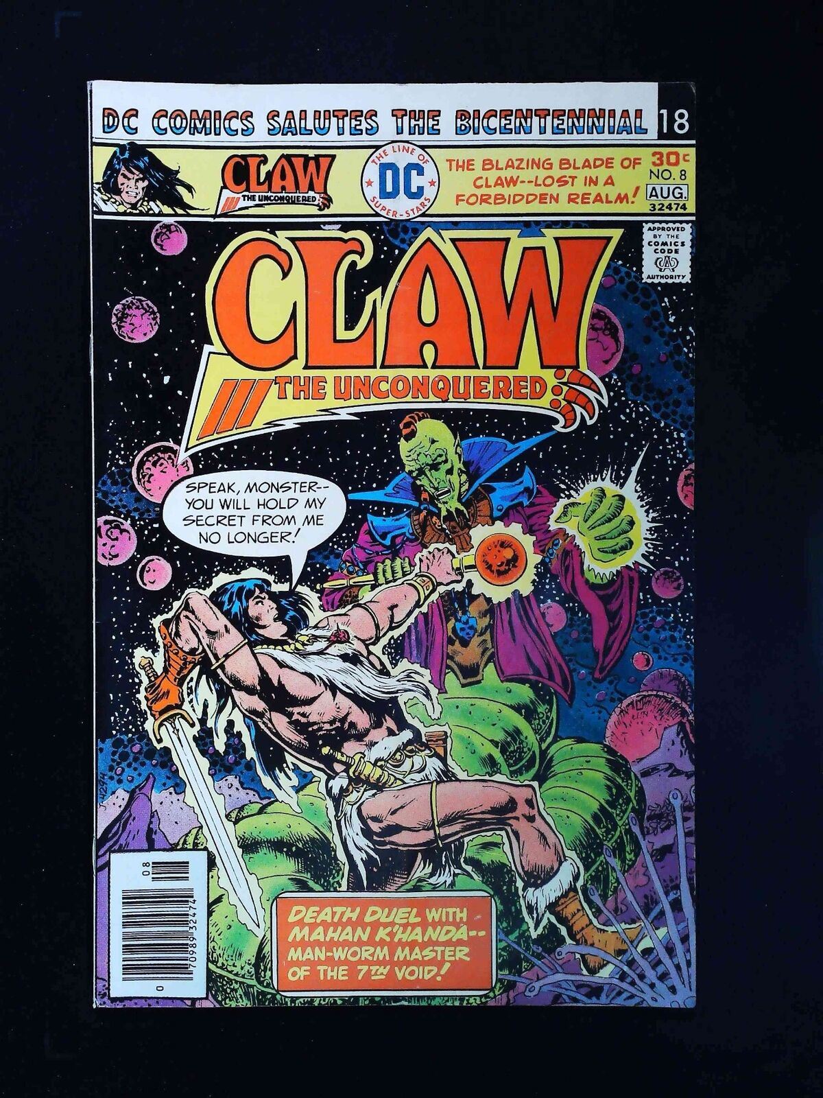 Claw The Unconquered #8 Dc Comics 1976 Fn Newsstand