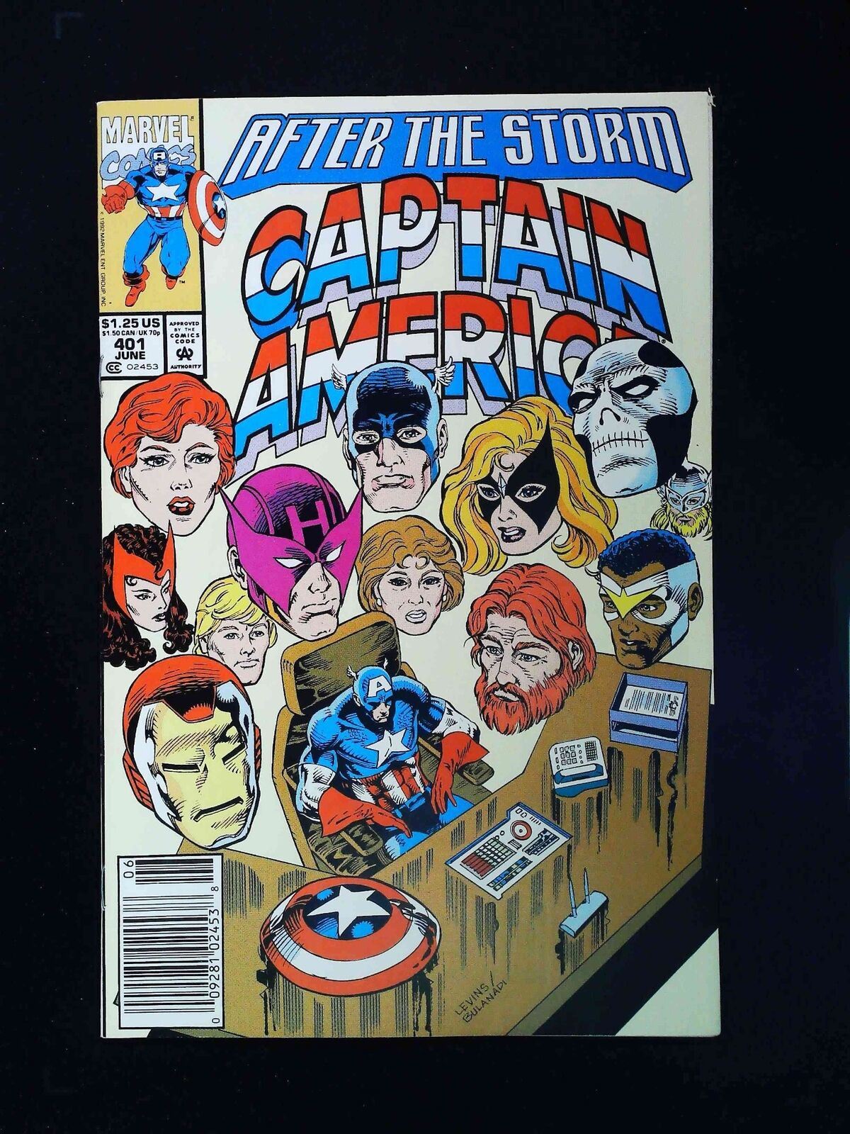 Captain America #401 Marvel Comics 1992 Vf Newsstand