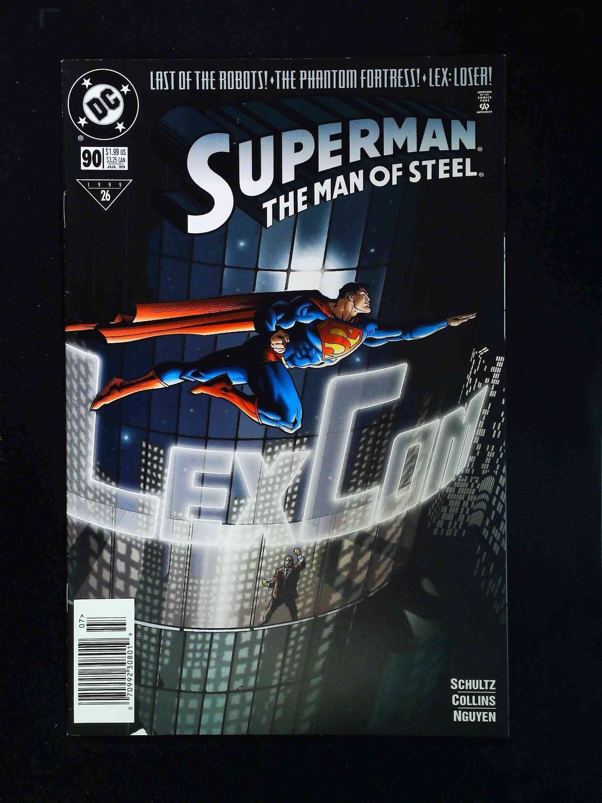 Superman The Man Of Steel #90 Dc Comics 1999 Vf+ Newsstand