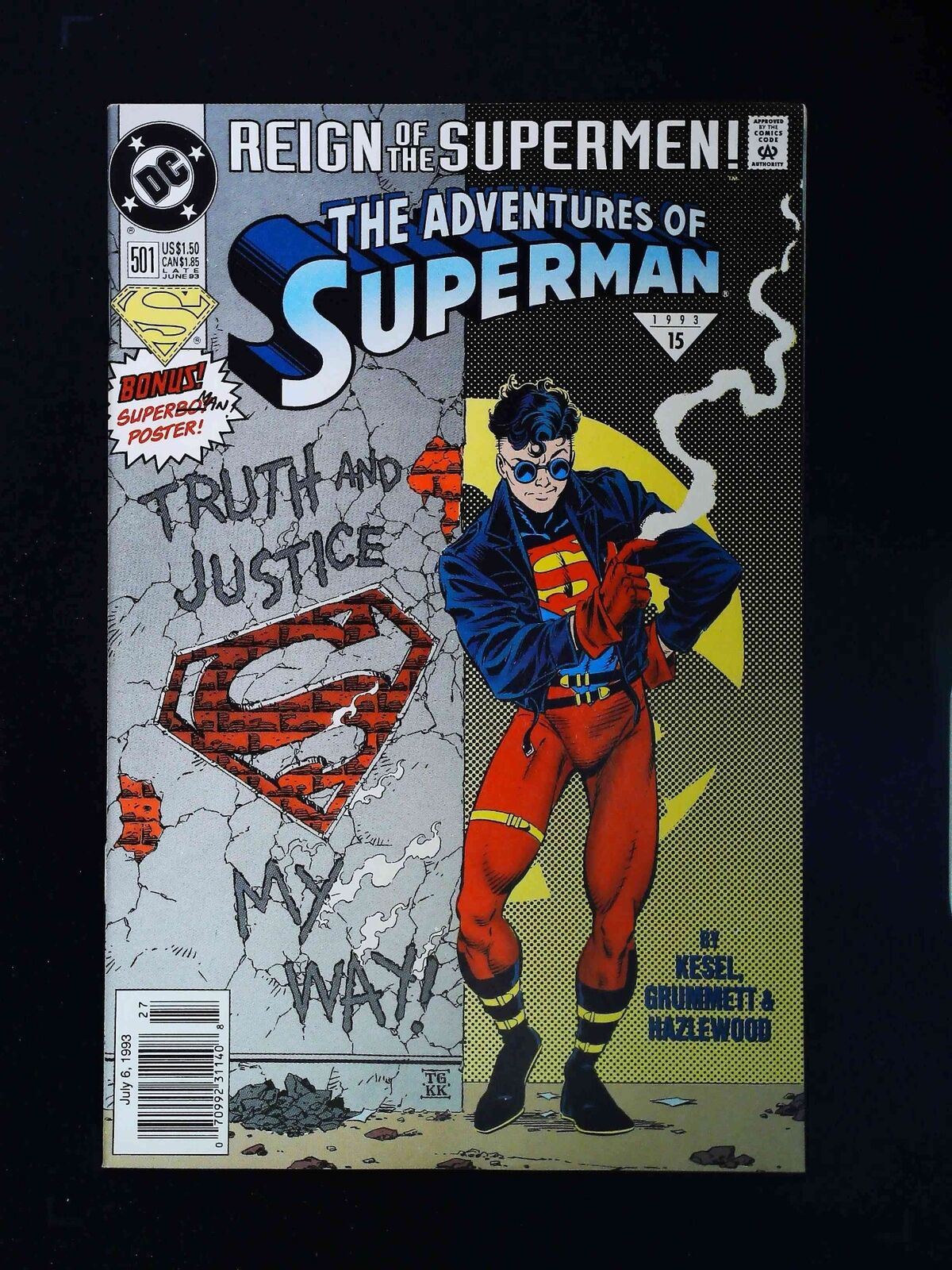 Adventures Of Superman #501B Dc Comics 1993 Vf+ Newsstand Newsstand Edition