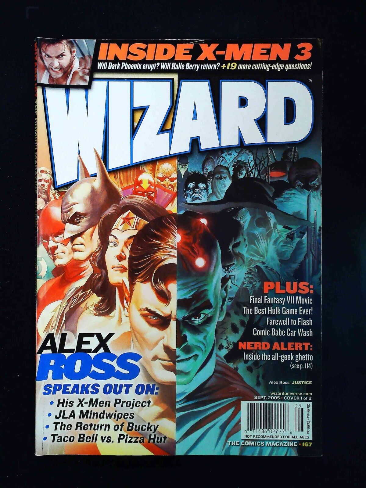 Wizard Magazine #167 2005 Nm- Newsstand Justice League Variant By Ross