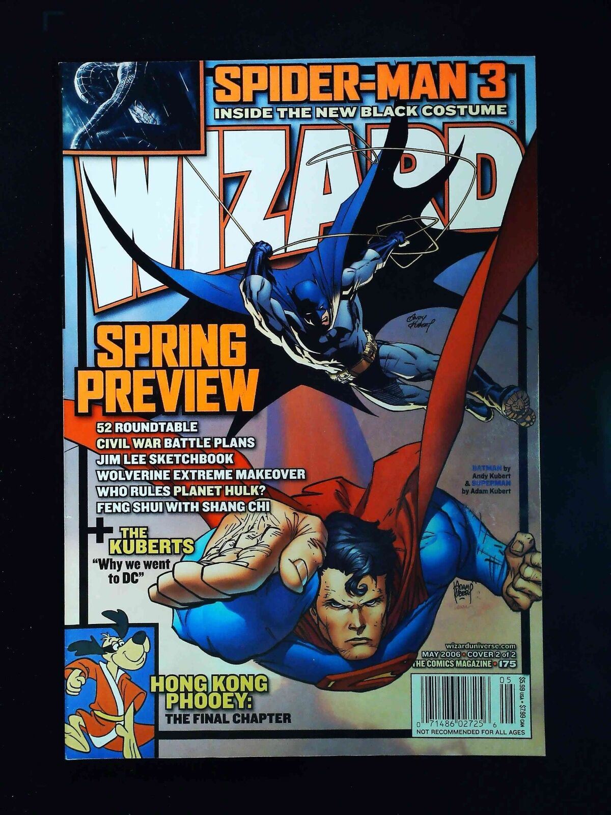 Wizard Magazine #175B 2006 Vf+ Newsstand Batman Superman By Kubert Brothers