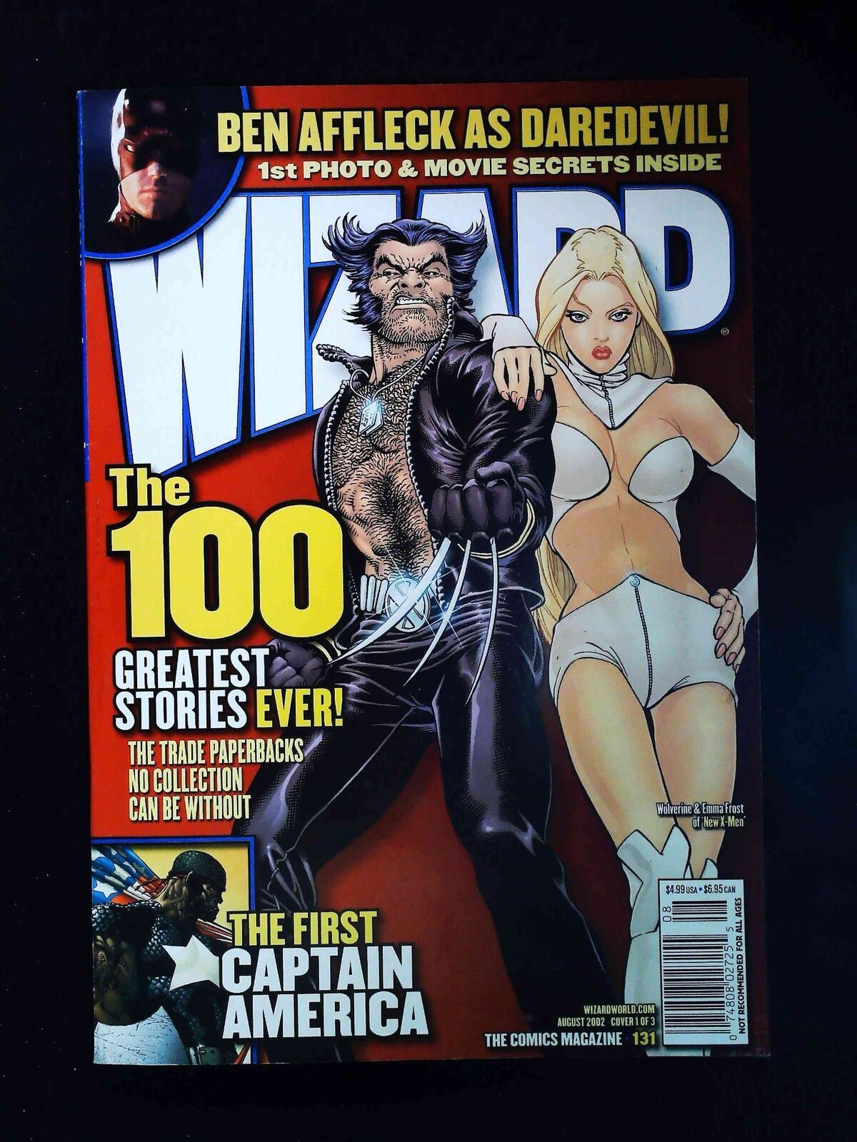 Wizard Magazine #131Au 2002 Vf+ Newsstand Unsealed Wolverine/Emma Frost