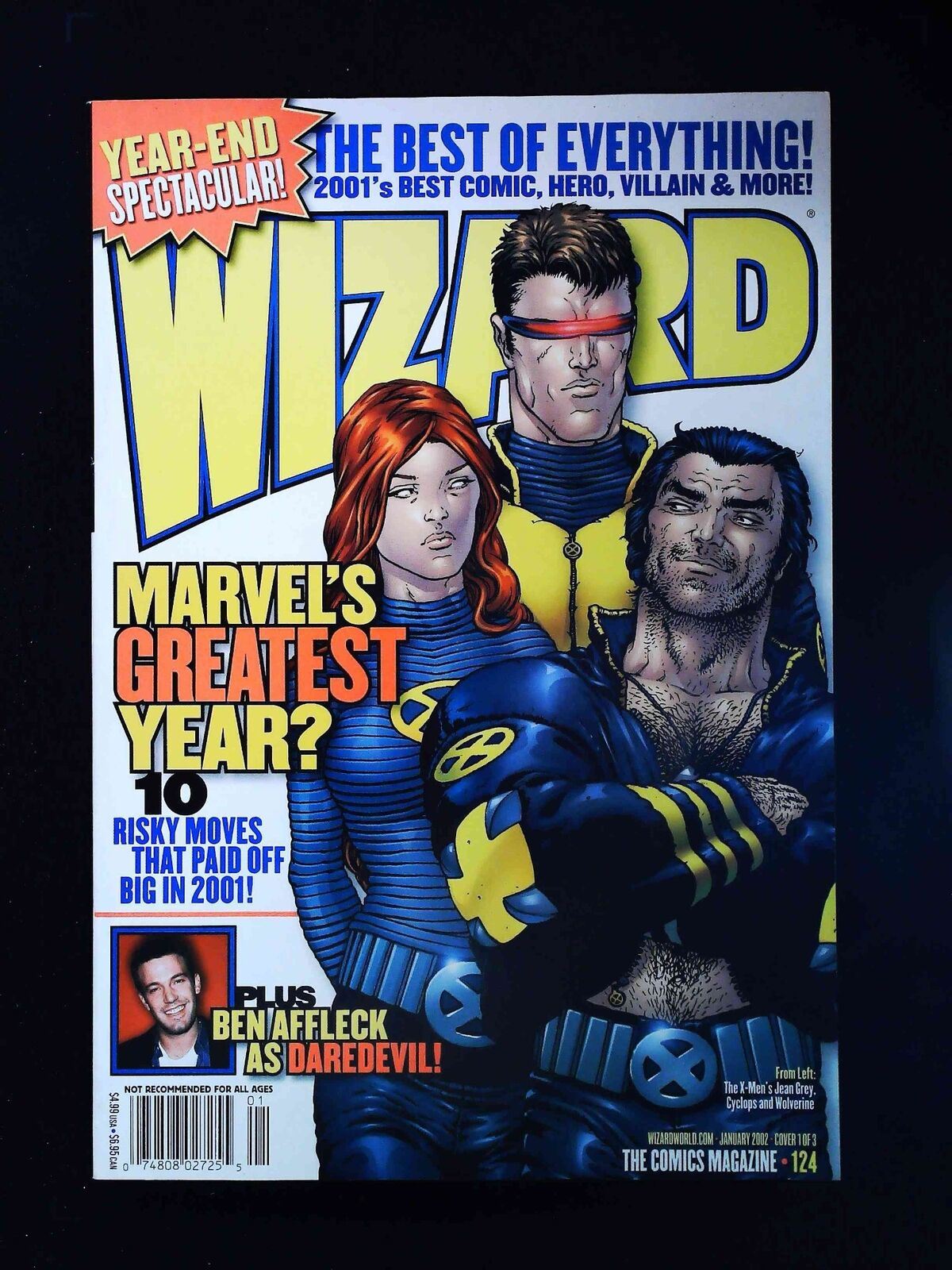 Wizard Magazine #124Au 2002 Vf+ Newsstand Unsealed New X-Men By Quitely