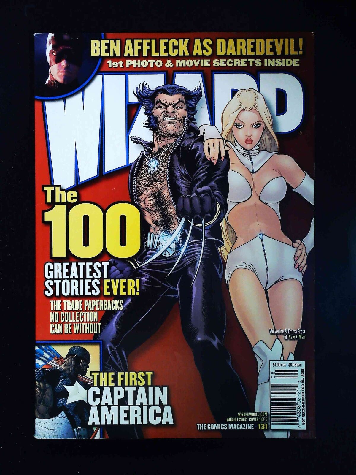Wizard Magazine #131Au 2002 Vf/Nm Newsstand Unsealed Wolverine/Emma Frost