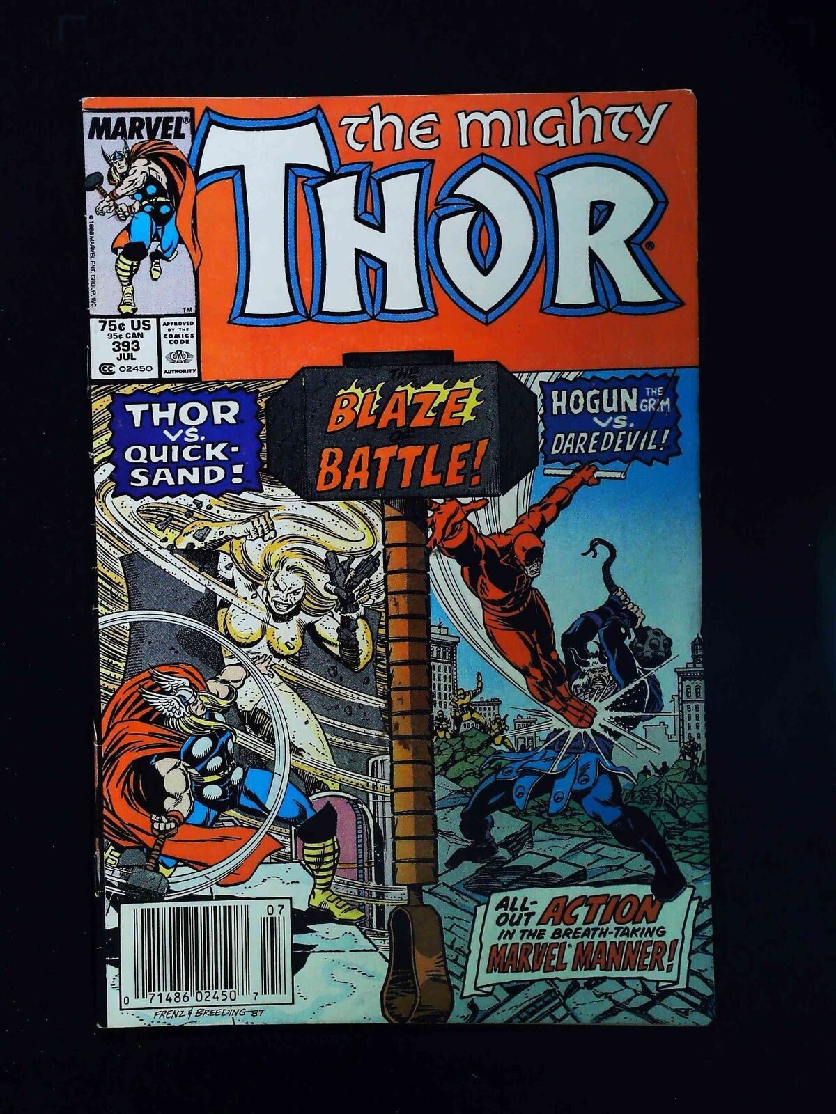 Thor #393 Marvel Comics 1988 Fn+ Newsstand
