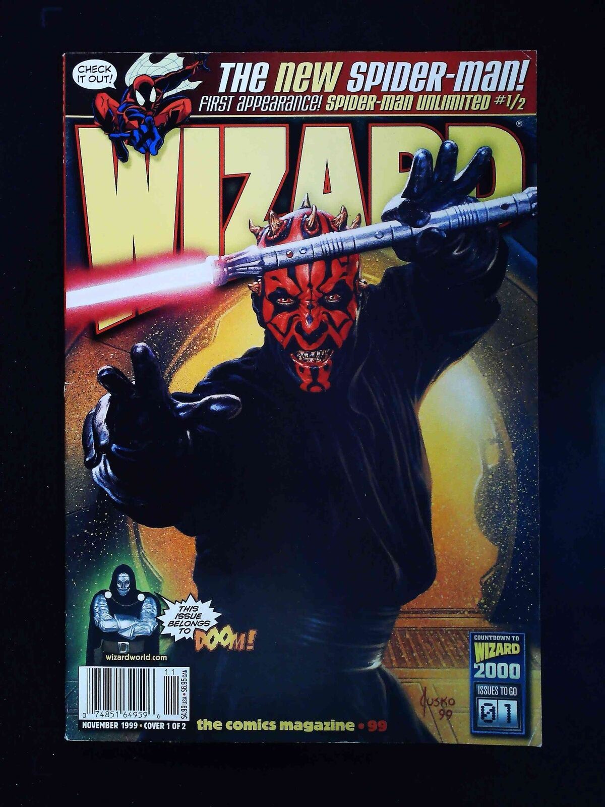 Wizard Magazine #99Au 1999 Vf+ Newsstand Unsealed Dath Maul By Jusko