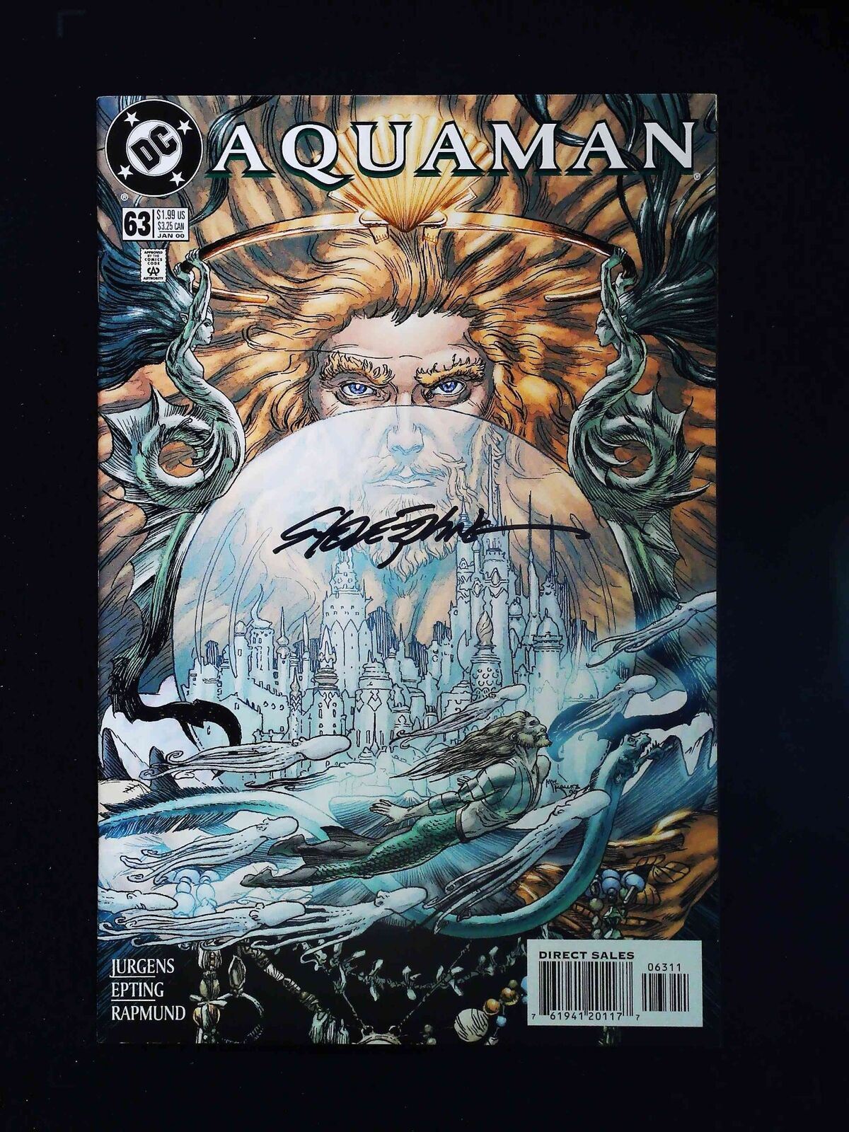 Aquaman #63 (3Rd Series) Dc Comics 2000 Vf+ Signed Steve Epting