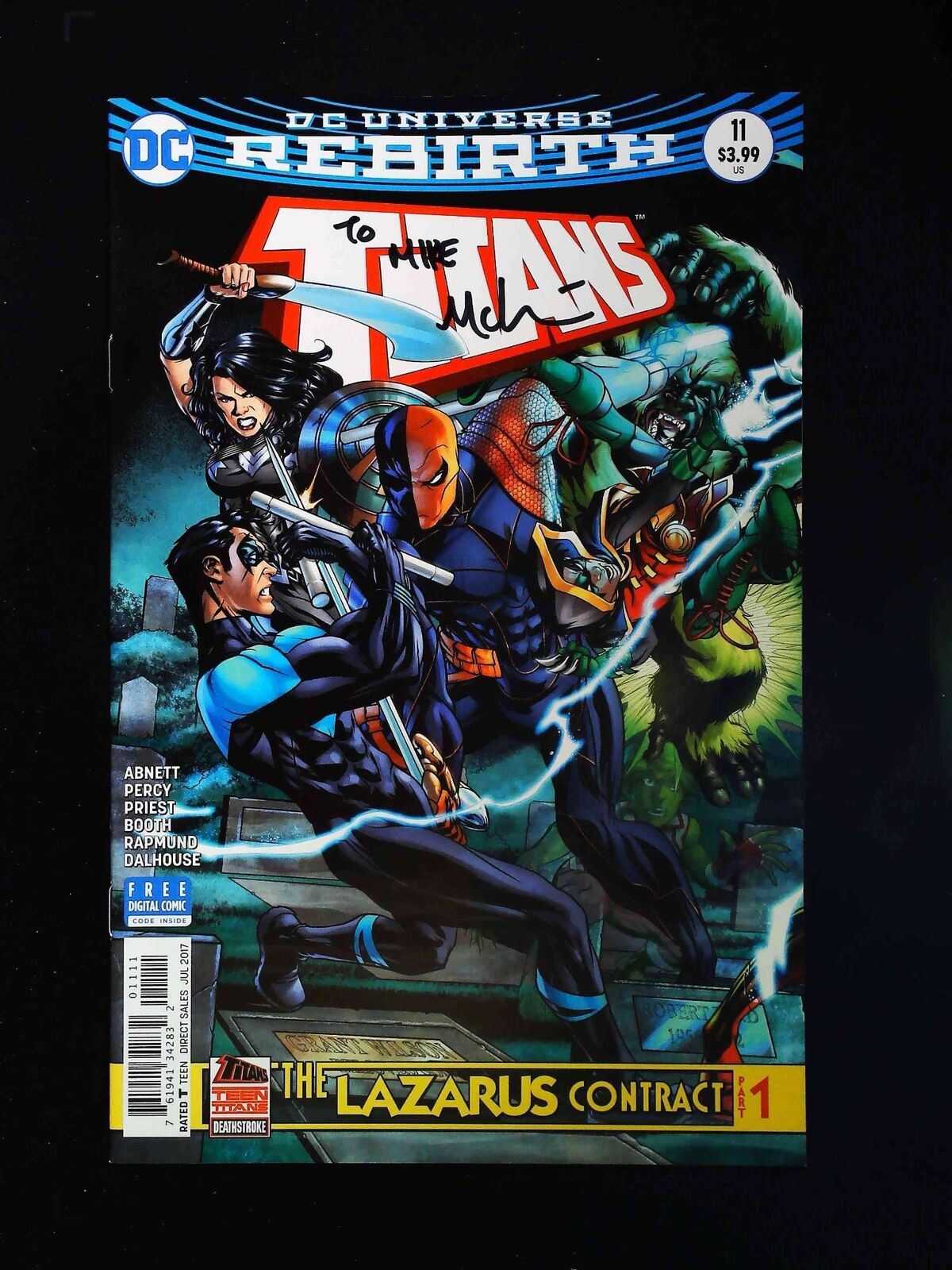 Titans #11 (3Rd Series) Dc Comics 2017 Nm Signed By Mike Mckone