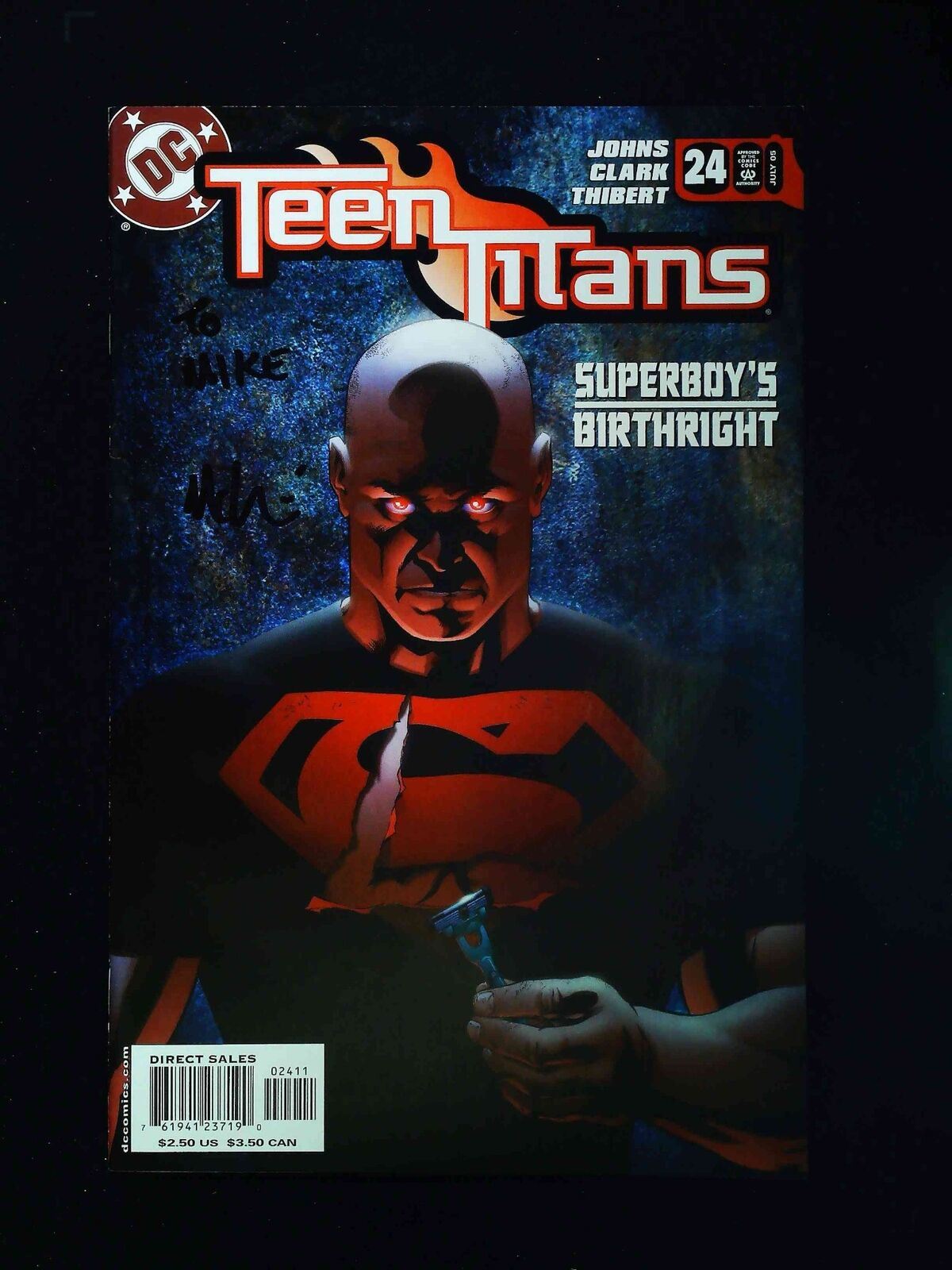 Teen Titans #24 (3Rd Series) Dc Comics 2005 Vf+ Signed By Mike Mckone