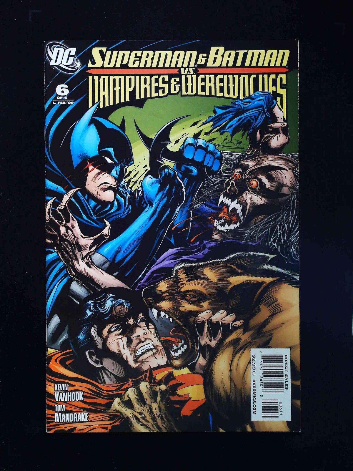Superman And Batman Vs. Vampires And Werewolves #6 Dc Comics 2009 Vf+