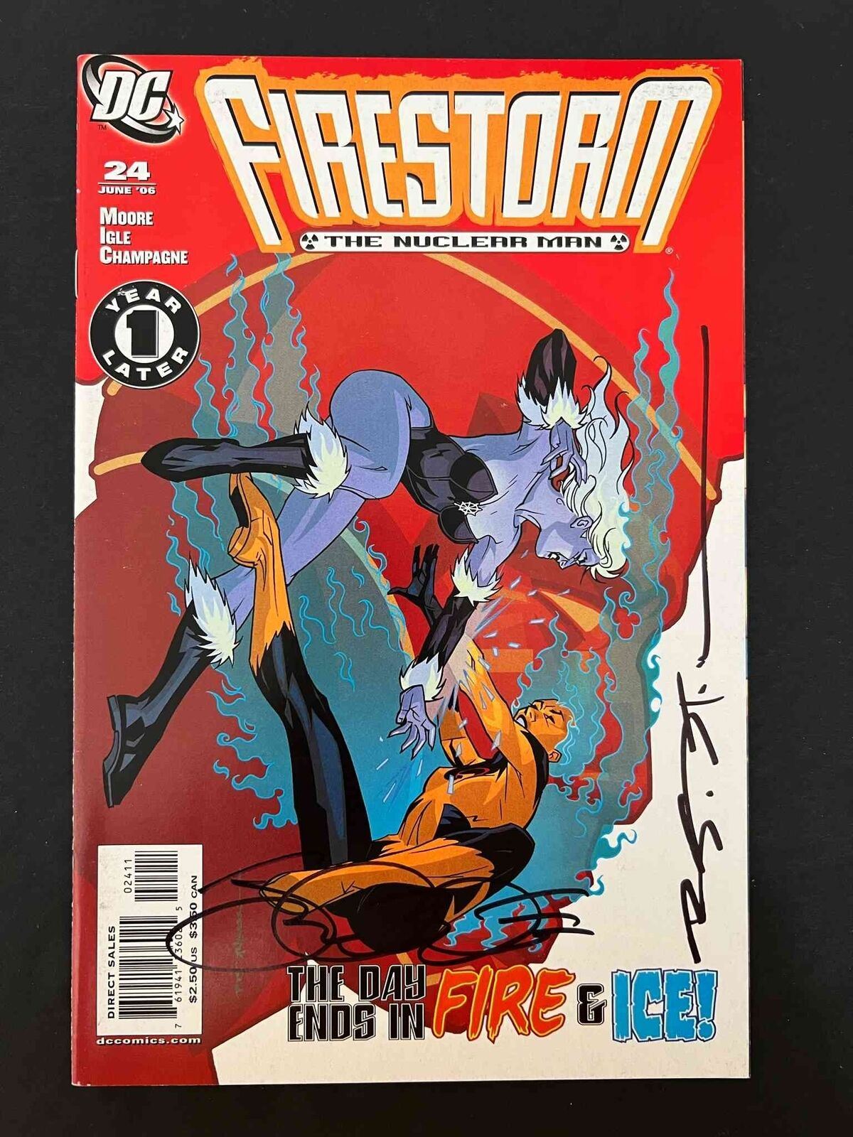 Firestorm #24 Dc Comics 2006 Vf+ Signed By Brian Stelfreeze And Jamal Ingle