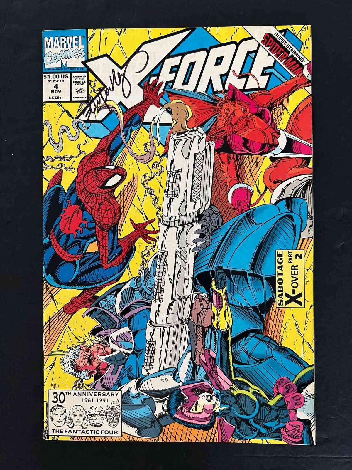 X-Force #4 Marvel Comics 1991 Vf+ Signed By FABIAN NICIEZA