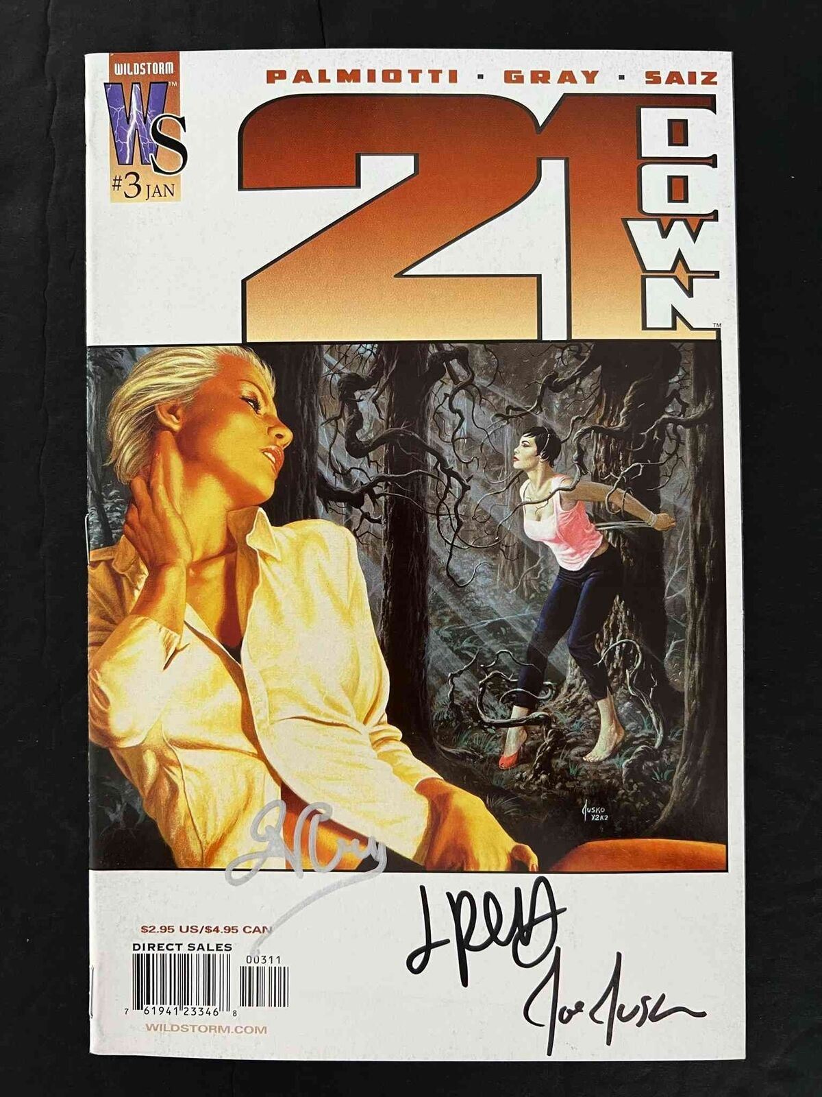 21 Down #3 Wildstorm Comics 2002 Vf+ Signed By Joe Jusko