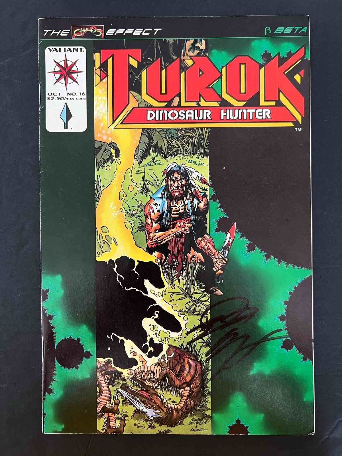 Turok Dinosaur Hunter #16 Valiant/Acclaim Comics 1994 Vf Signed Bob Layton