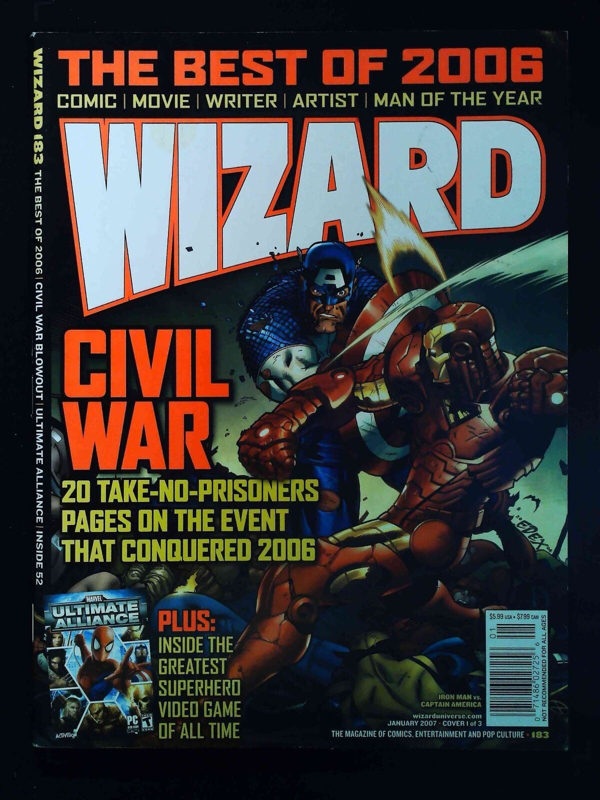 Wizard Comic Magazine #183 Wizard Comics 2007 Vf- Newsstand