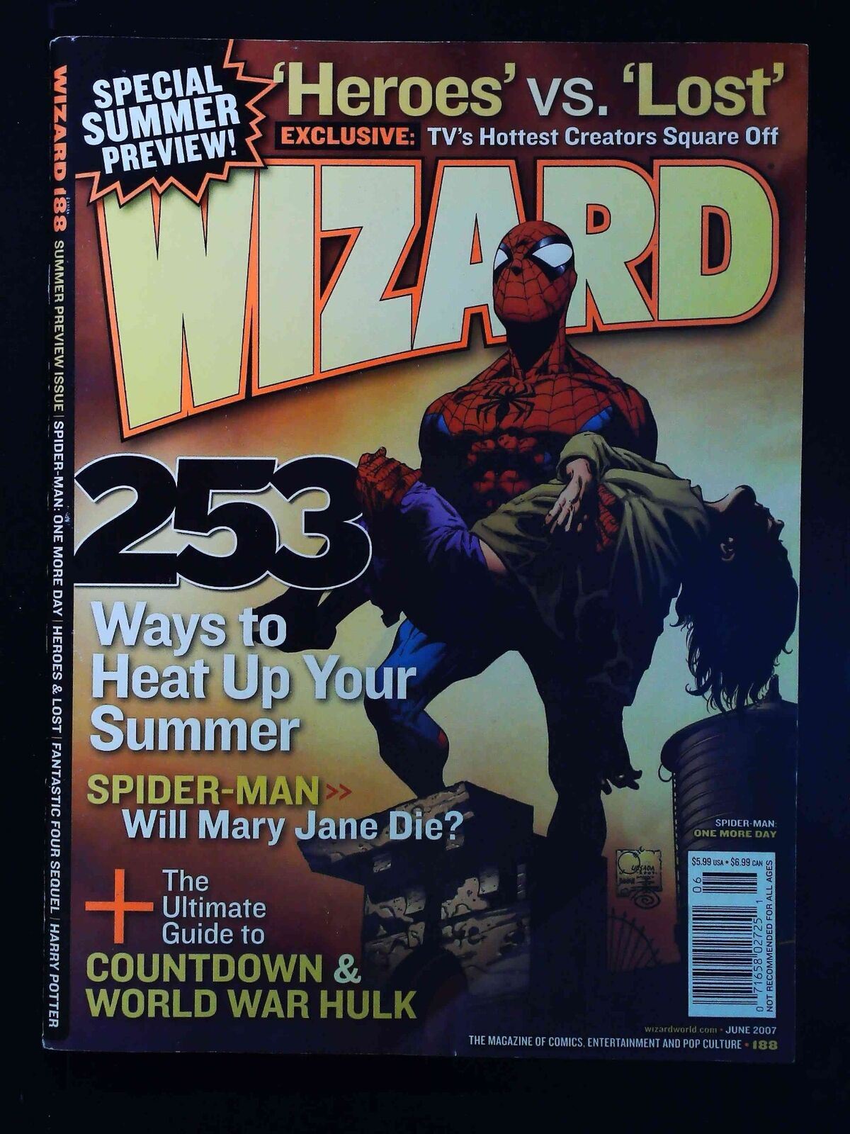 Wizard Comic Magazine #188 Wizard Comics 2007 Vf+ Newsstand Variant Cover