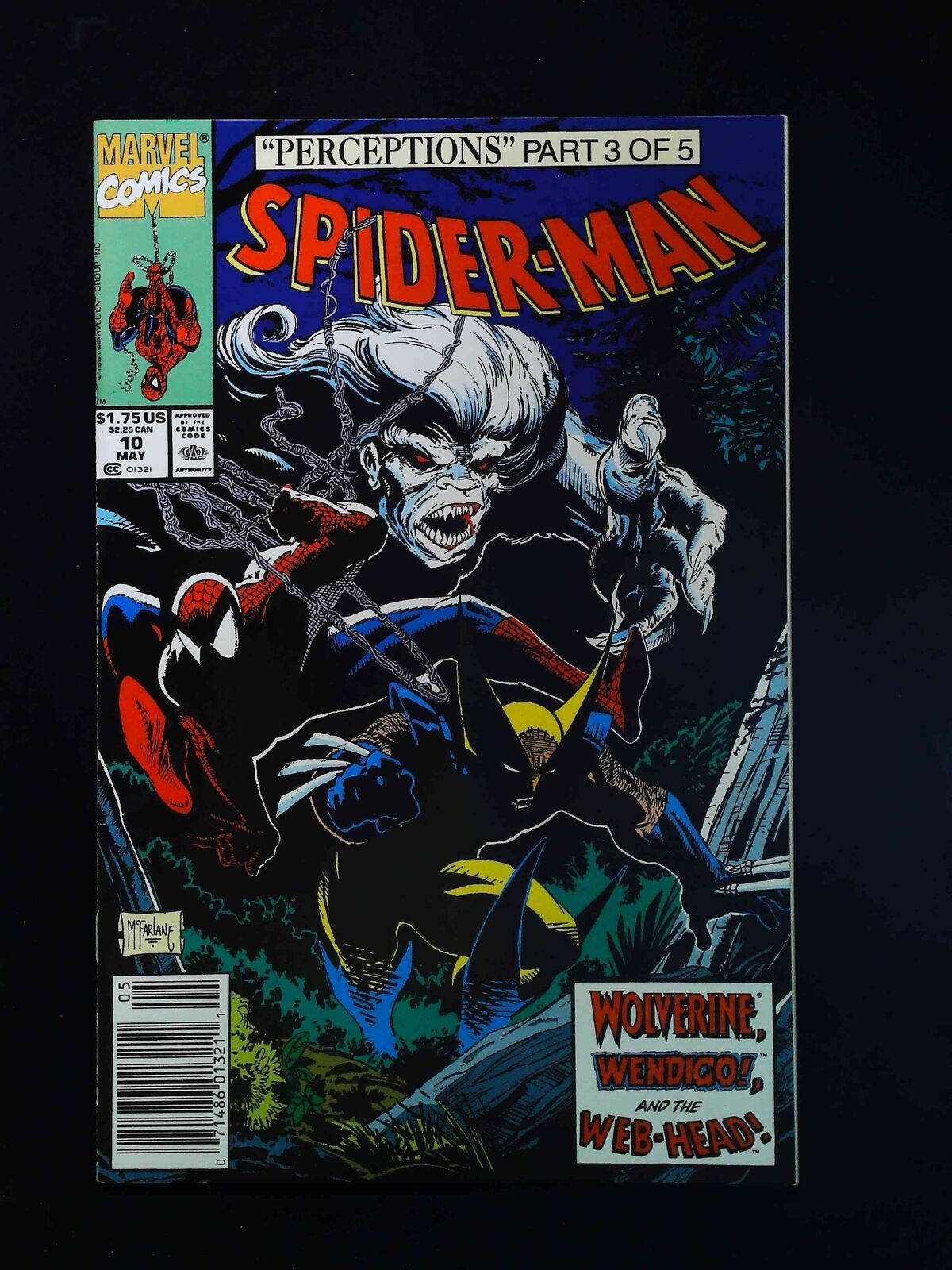 Spider-Man #10 Marvel Comics 1991 Vf/Nm Newsstand