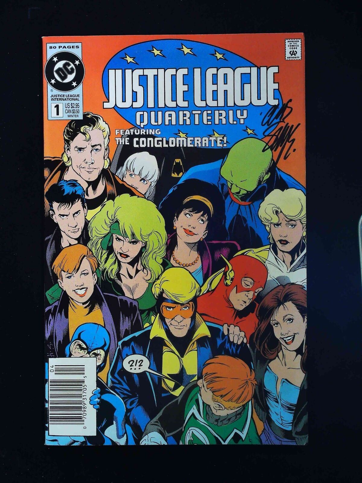 Justice League Quarterly #1 Dc 1990 Vf/Nm Newsstand Signed By Chris Sprouse