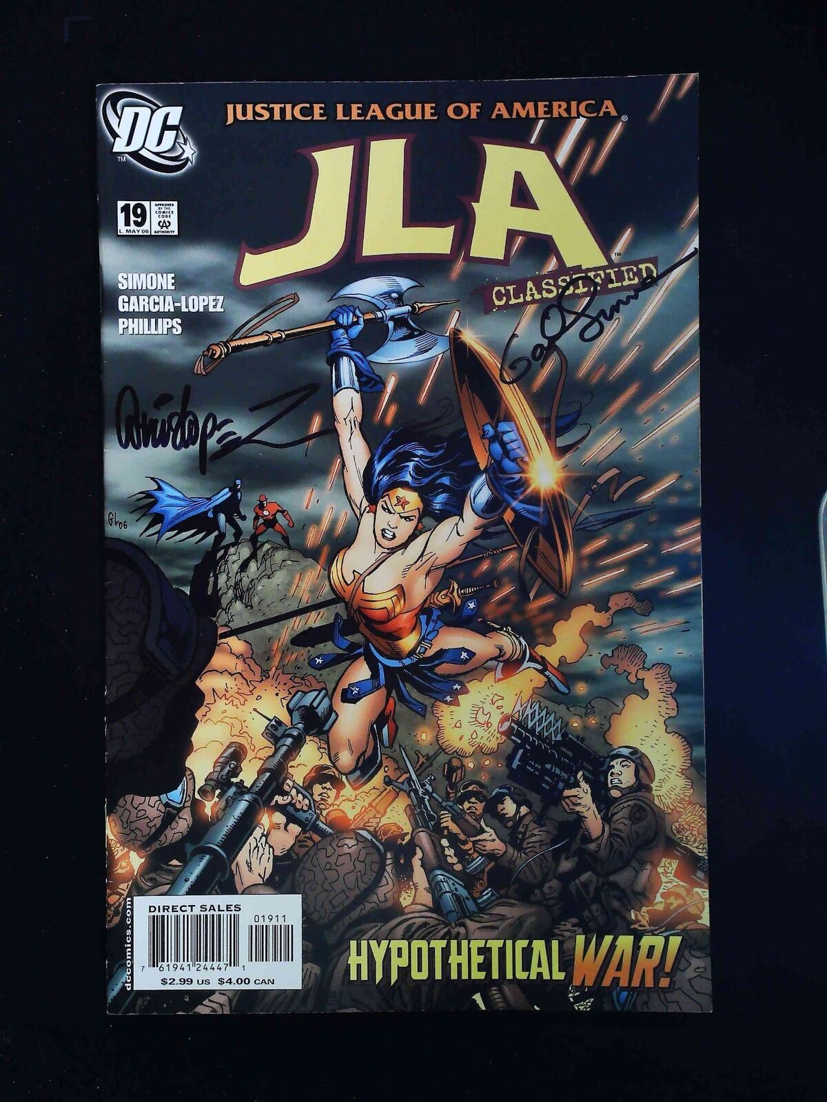 Jla Classified #19 Dc Comics 2006 Vf+ Signed By Gail Simone & Garcia-Lopez